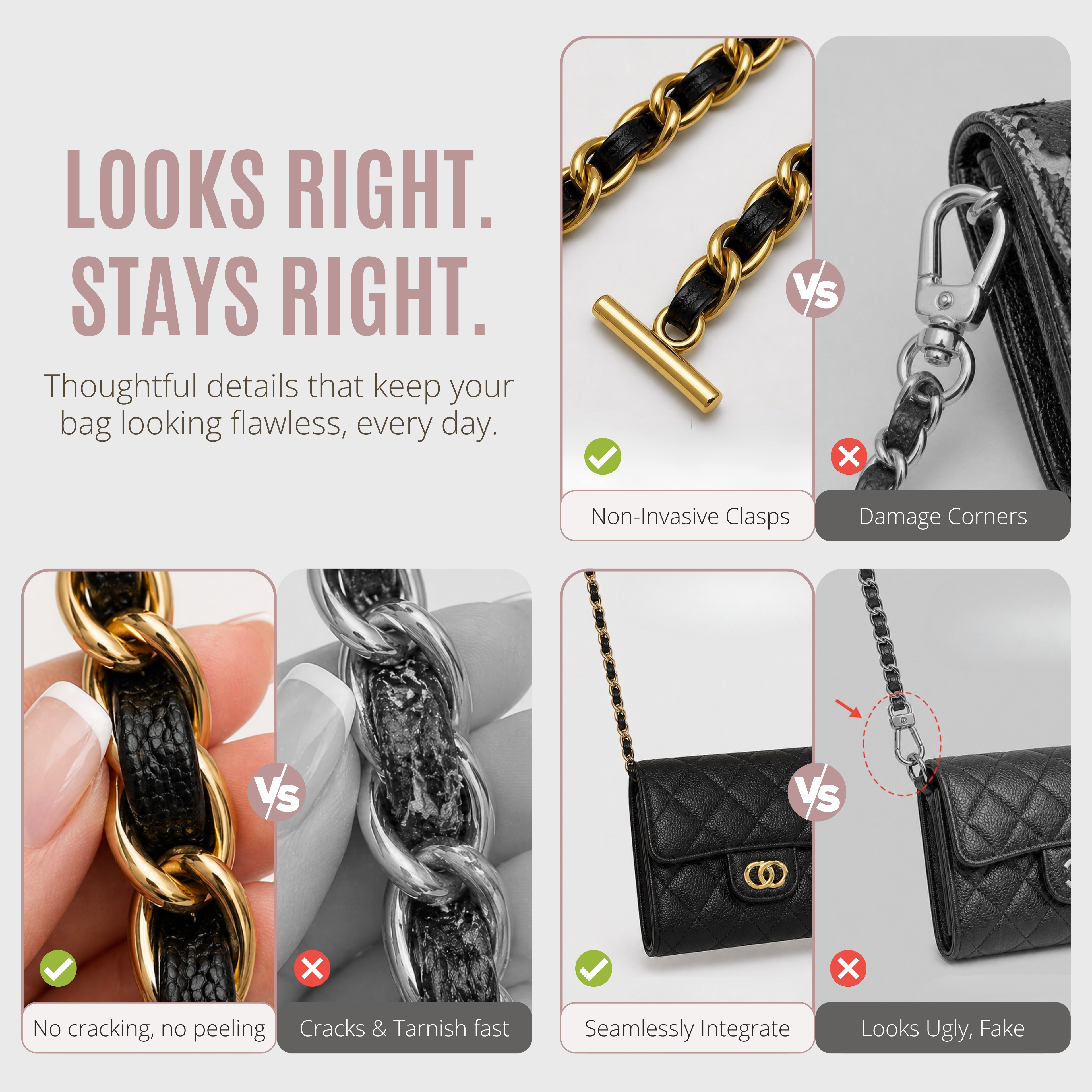 Divitize® Conversion Kit für 2,55 Long Flap Wallet (mit Gold- oder Silberkette)