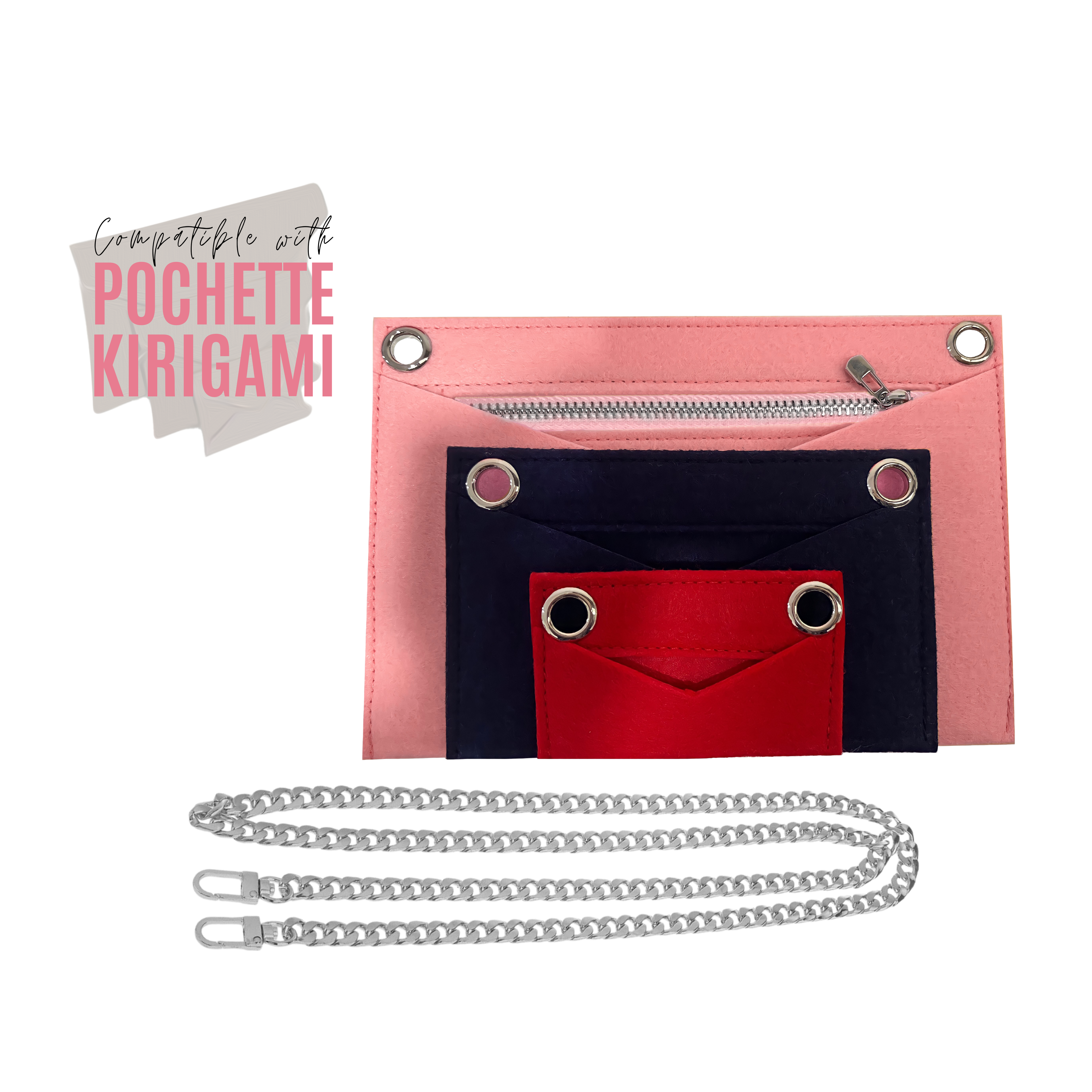 Pochette Kirigami Conversion Kit with Round Side Clips & Chain