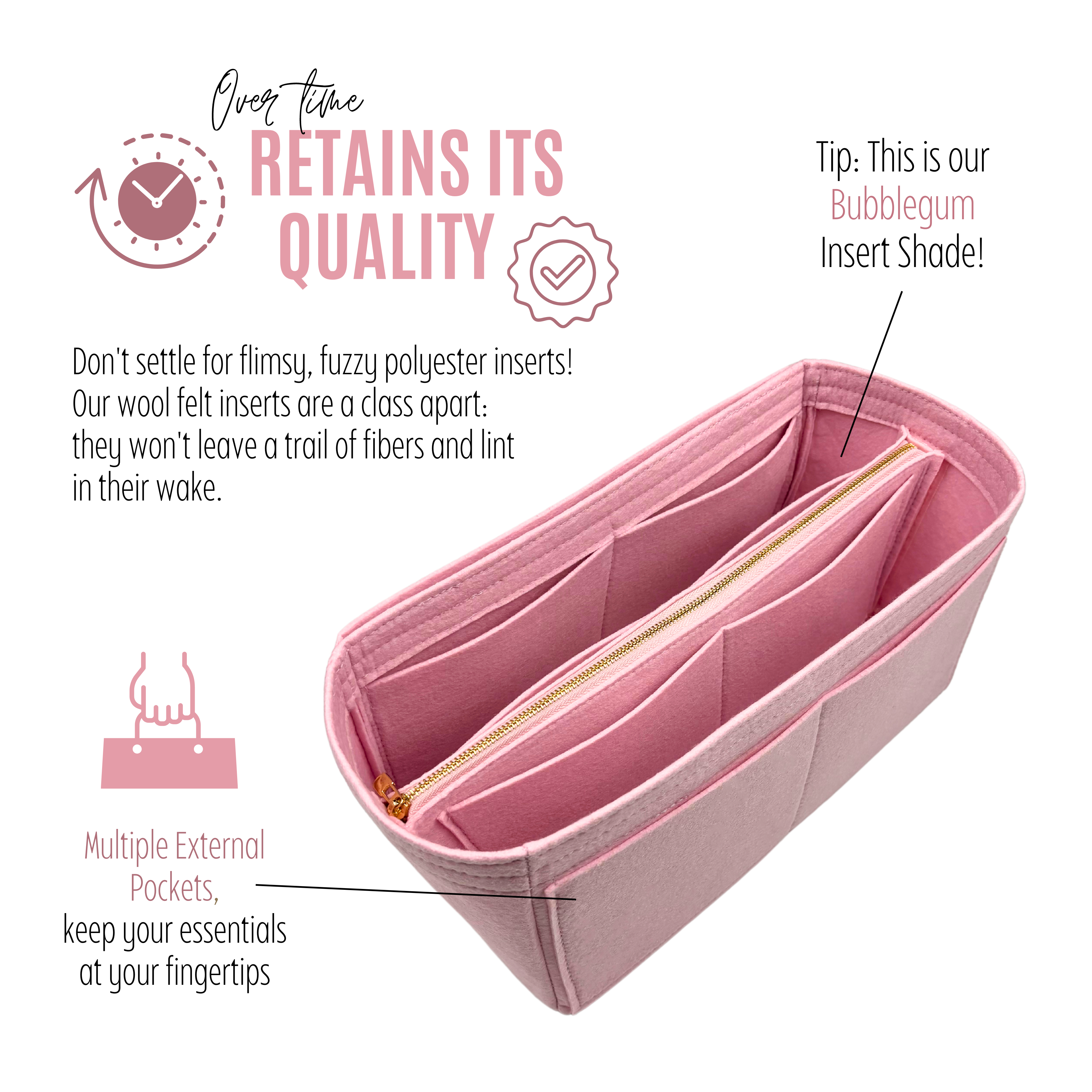 Premium Organizer for Neverfull - Detachable Middle Pouch