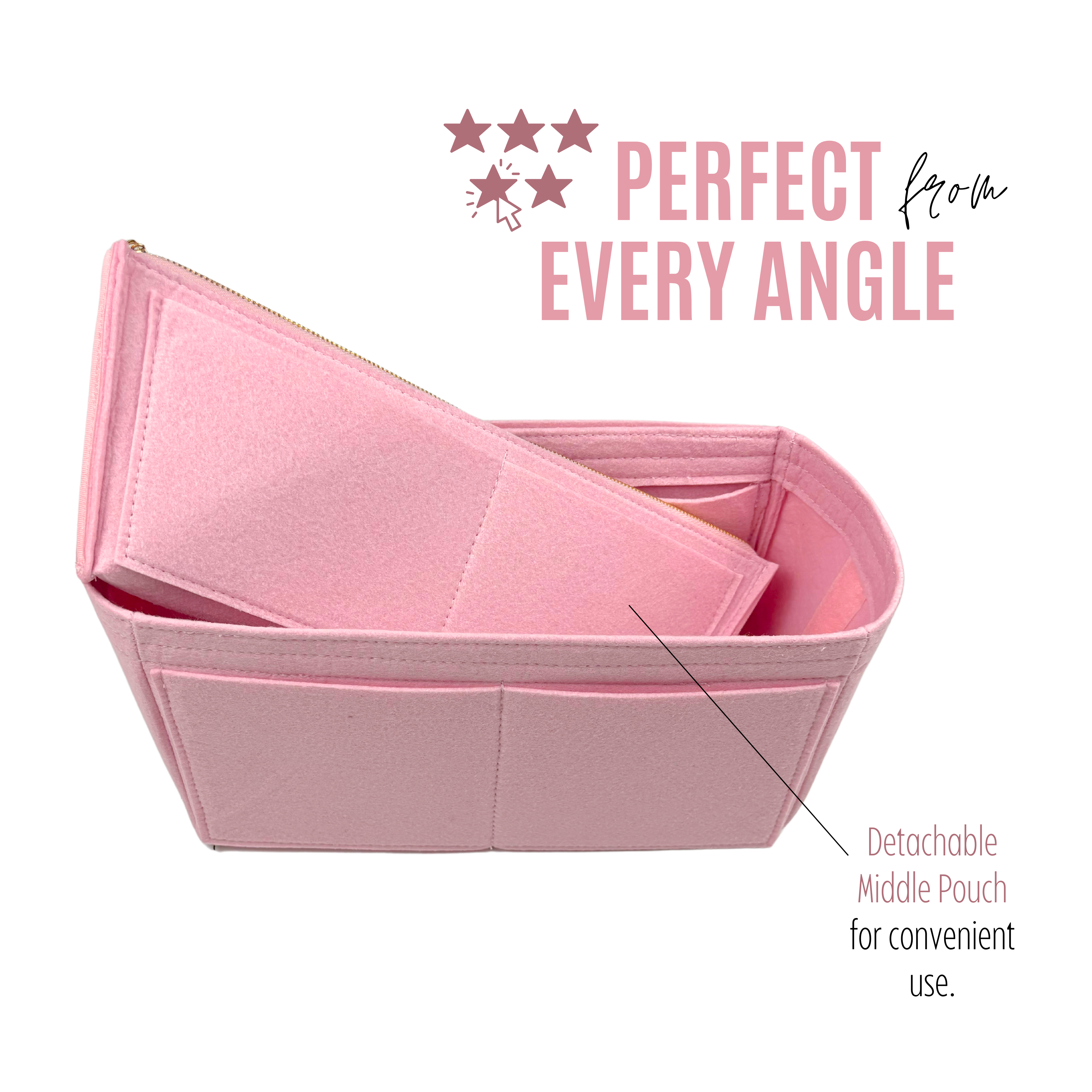 Premium Organizer for Neverfull - Detachable Middle Pouch