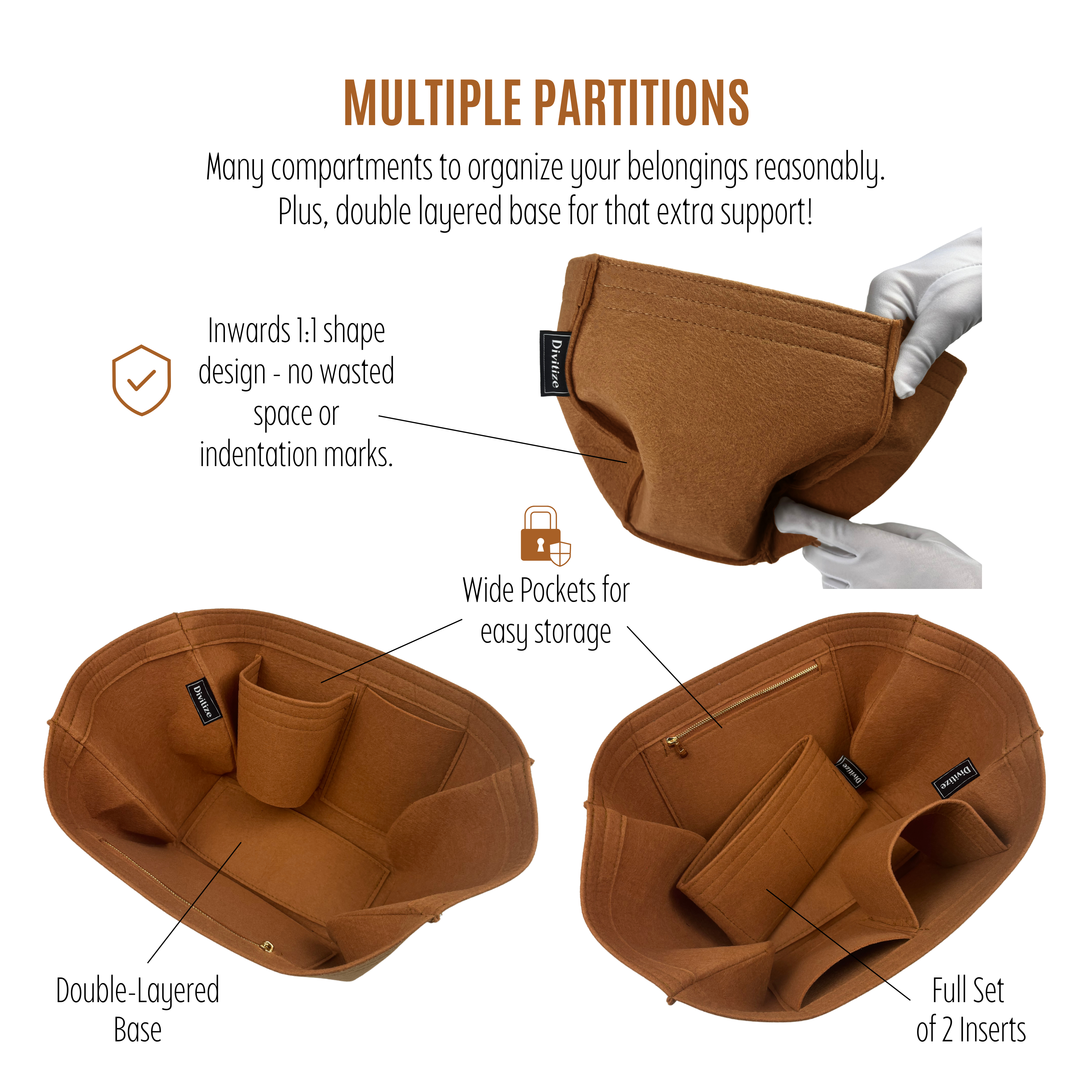 Divitize® Organizer für Neverfull – Version mit abnehmbaren Taschen