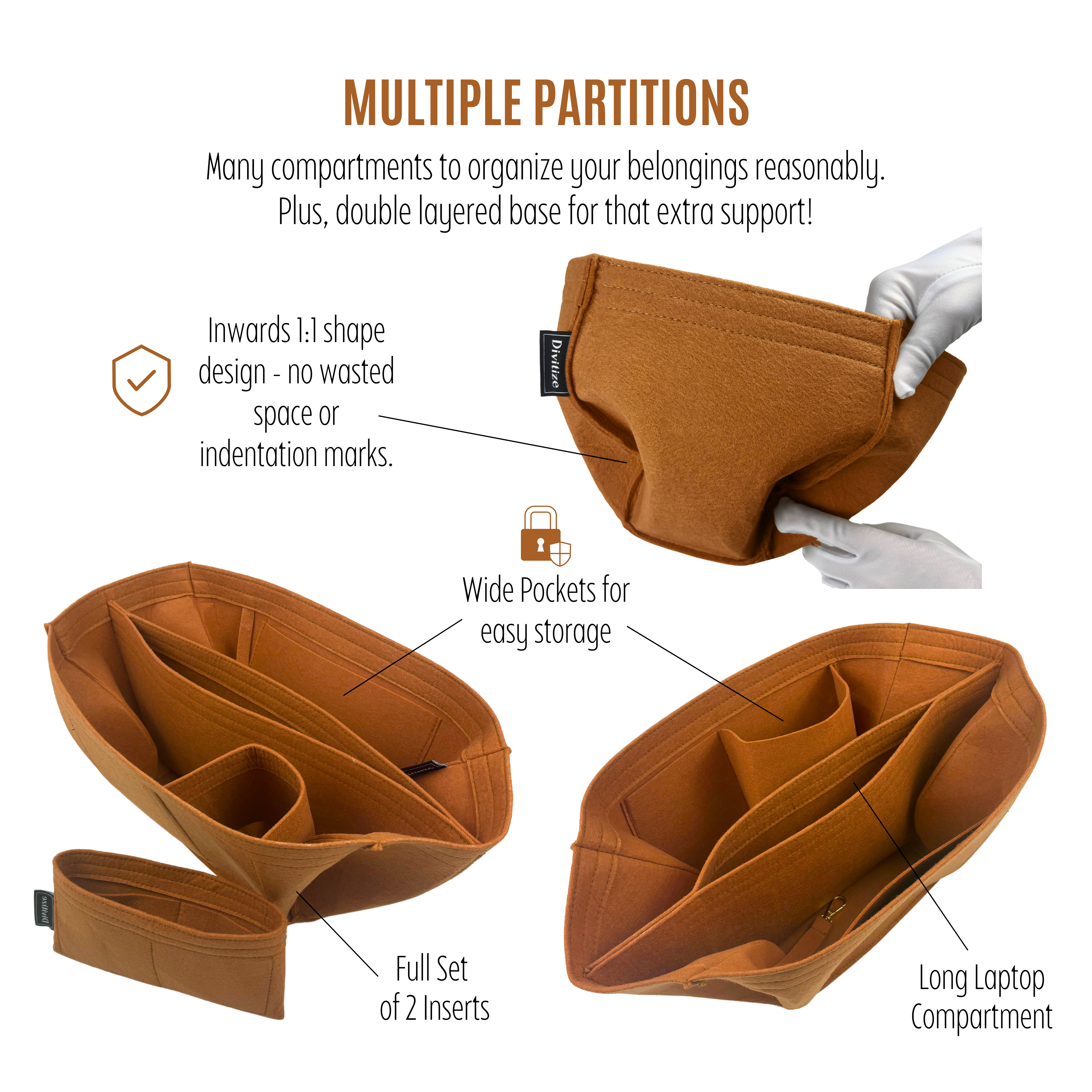 Divitize® Organizer für Neverfull – Version mit abnehmbaren Taschen