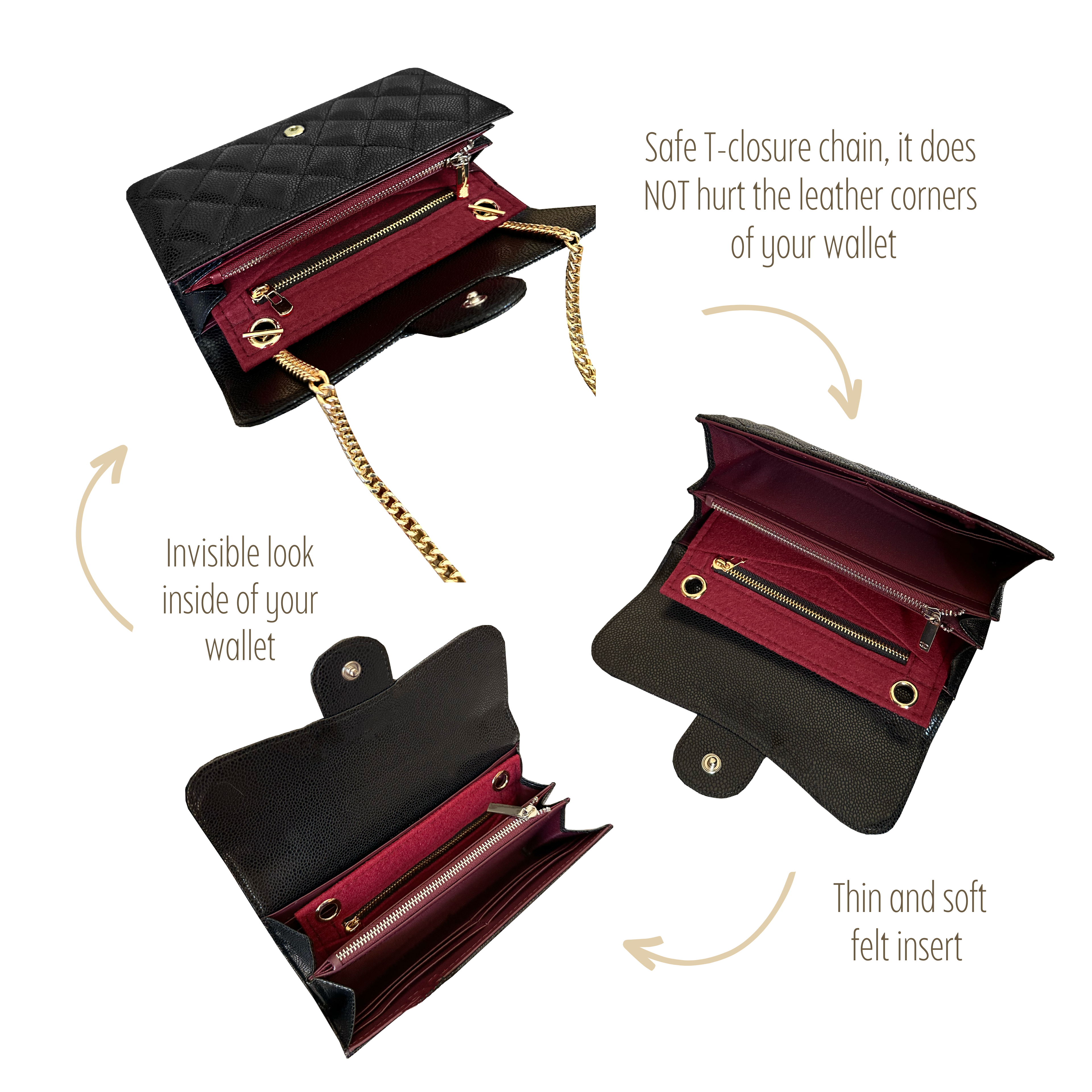 Ch*nel Classic Flap Wallet Conversion Kit & Leather Chain