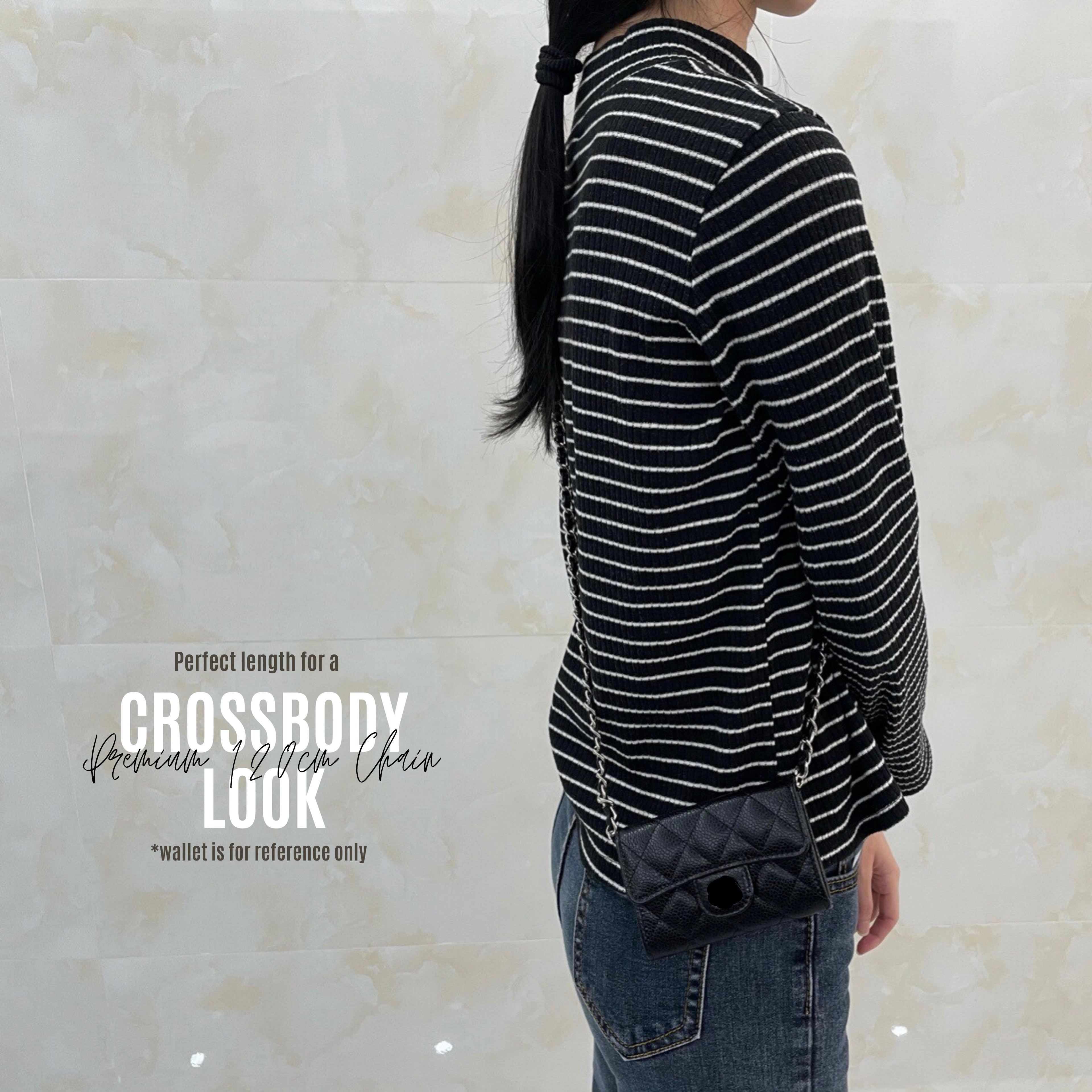 Ch*nel Classic Small Flap Wallet Conversion Kit & Leather Chain