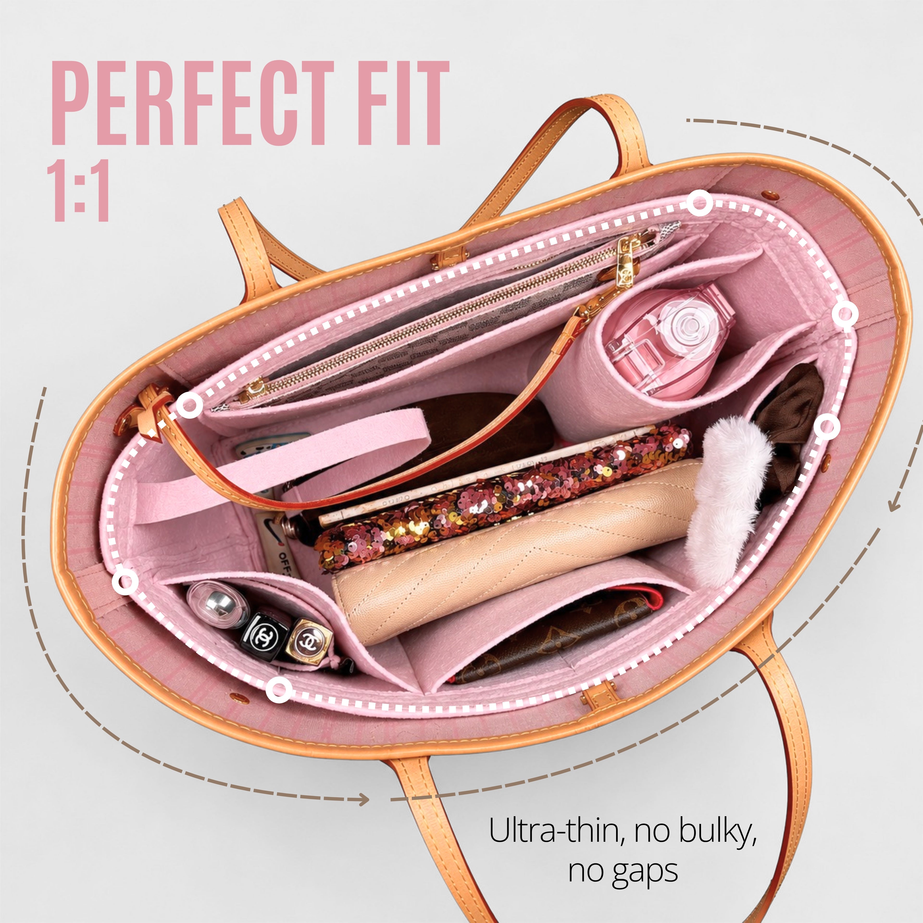 Divitize® Organizer für Neverfull – Version mit abnehmbaren Taschen