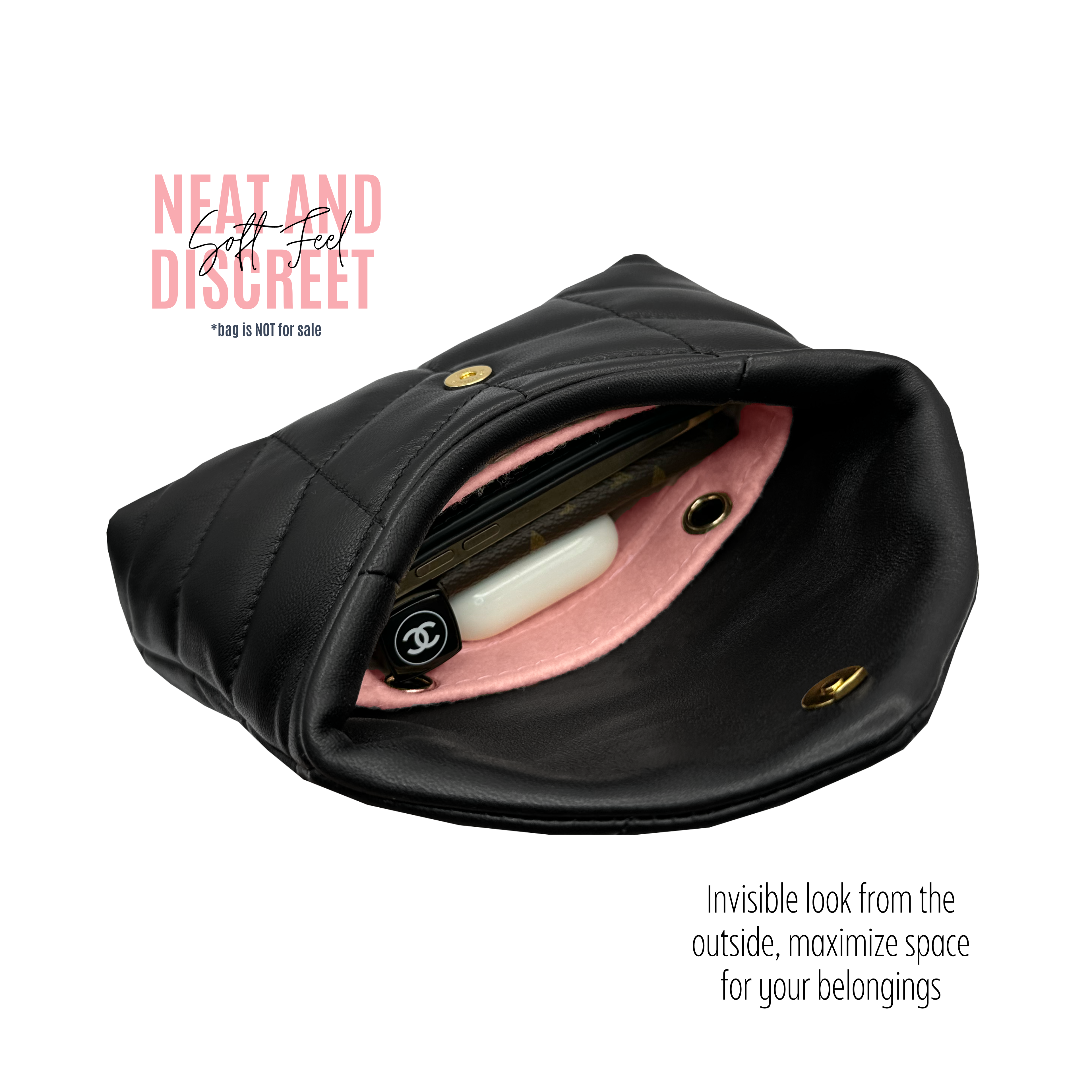 LouLou Puffer Small Pouch Conversion Kit with Full Coverage & Chain