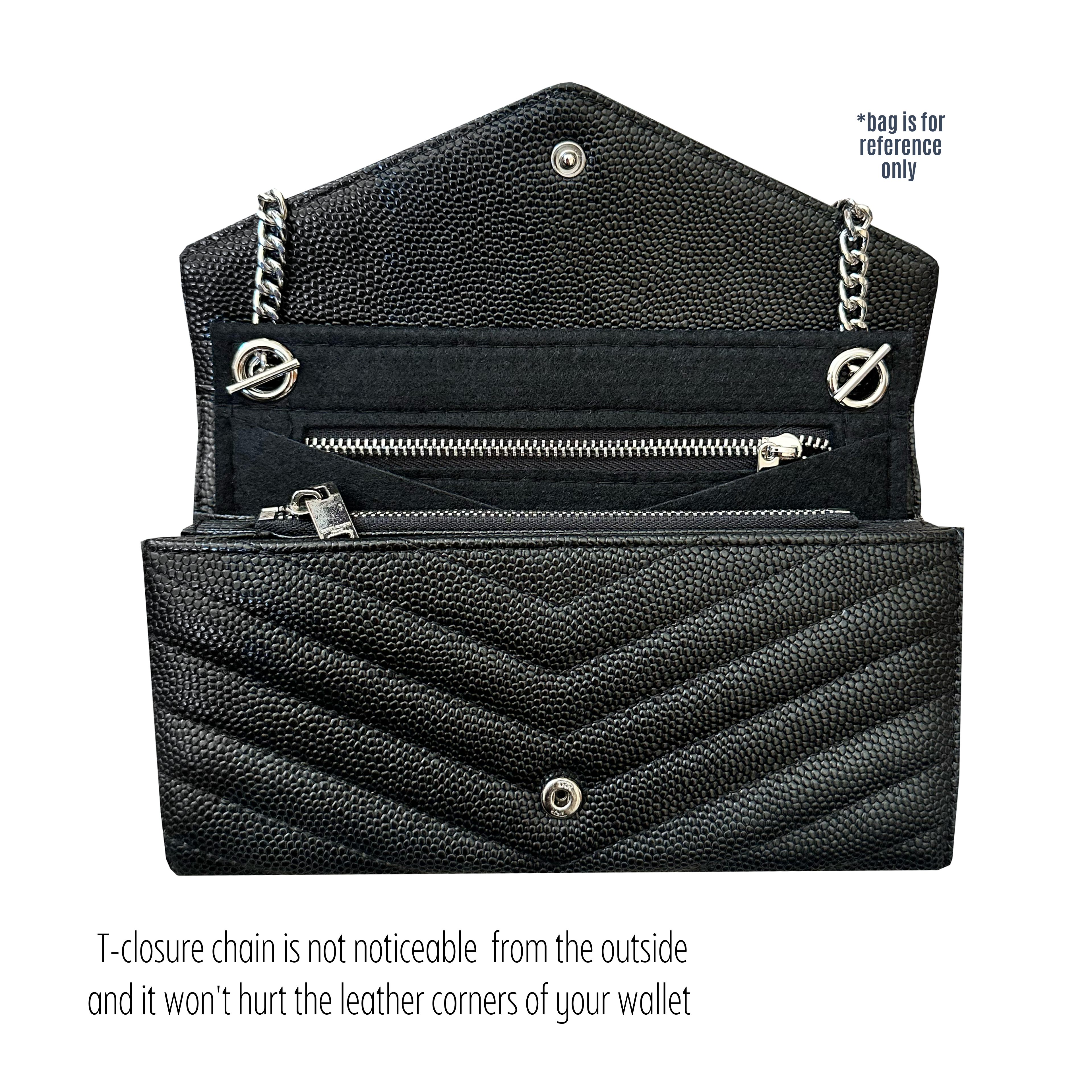 Divitize® Umrüstsatz für Cassandre Large Flap Wallet (mit Gold- oder Silberkette)