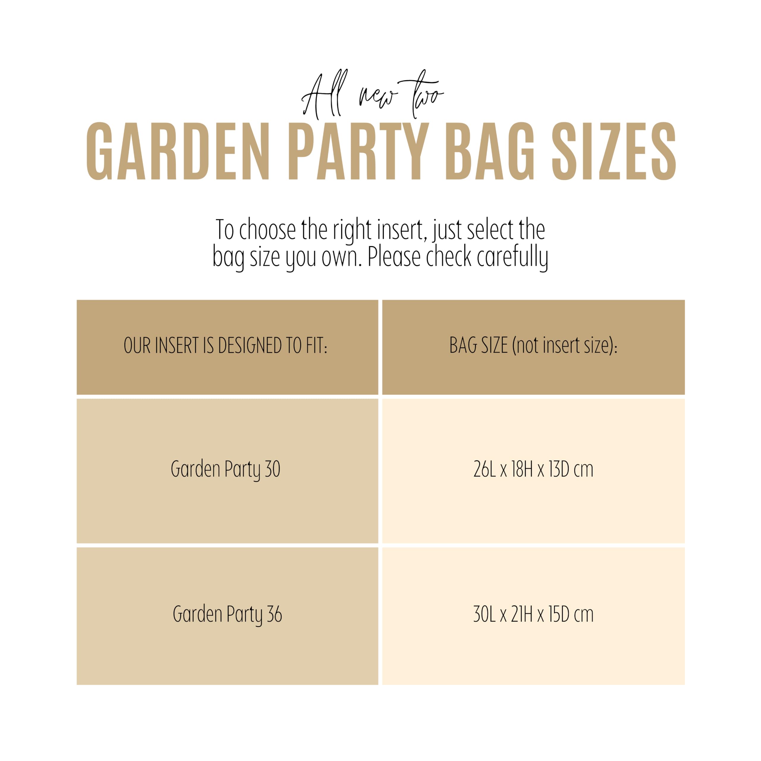 Divitize Premium Purse Organizer compatible with Garden Party Bags