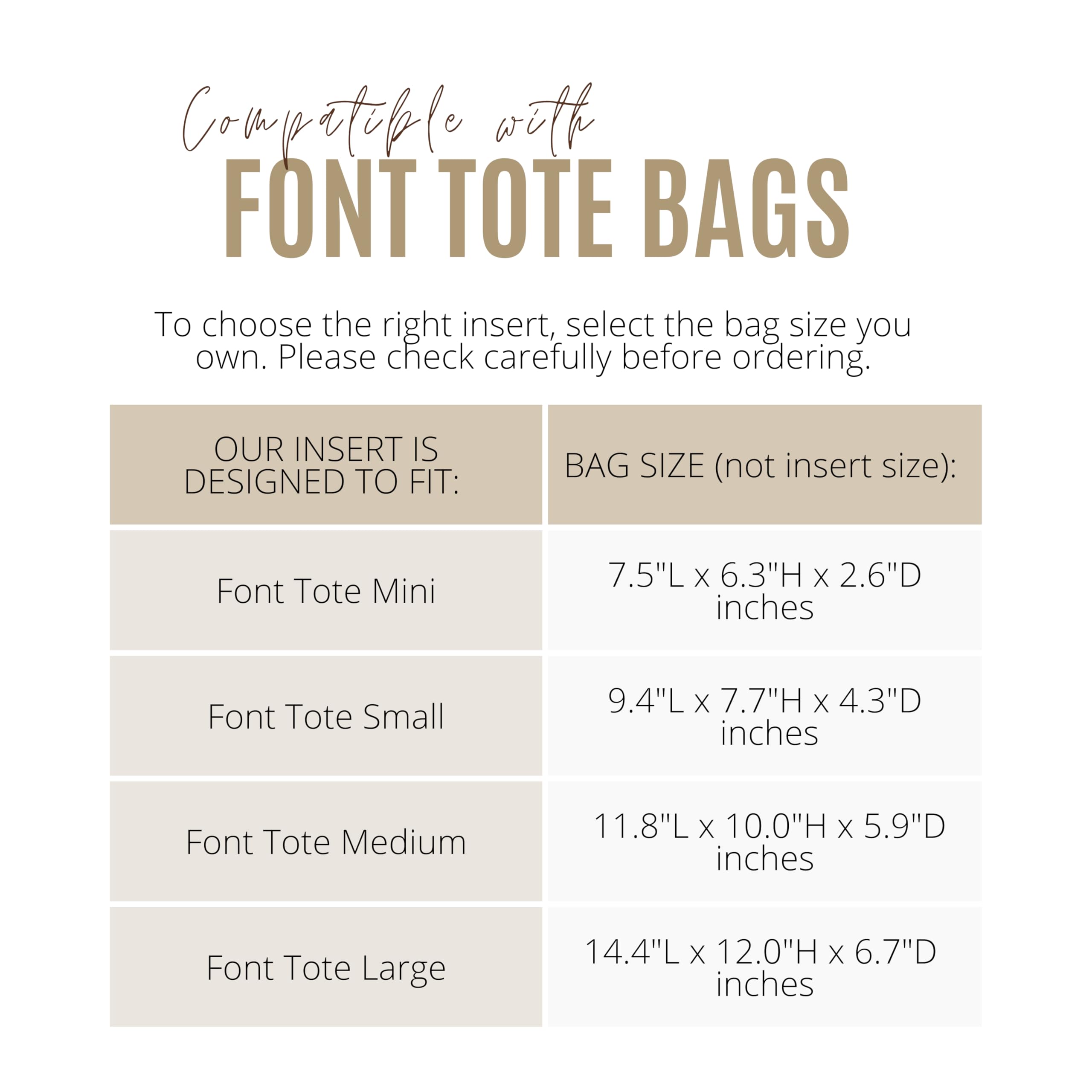 Divitize Premium Purse Organizer compatible with Font Totes