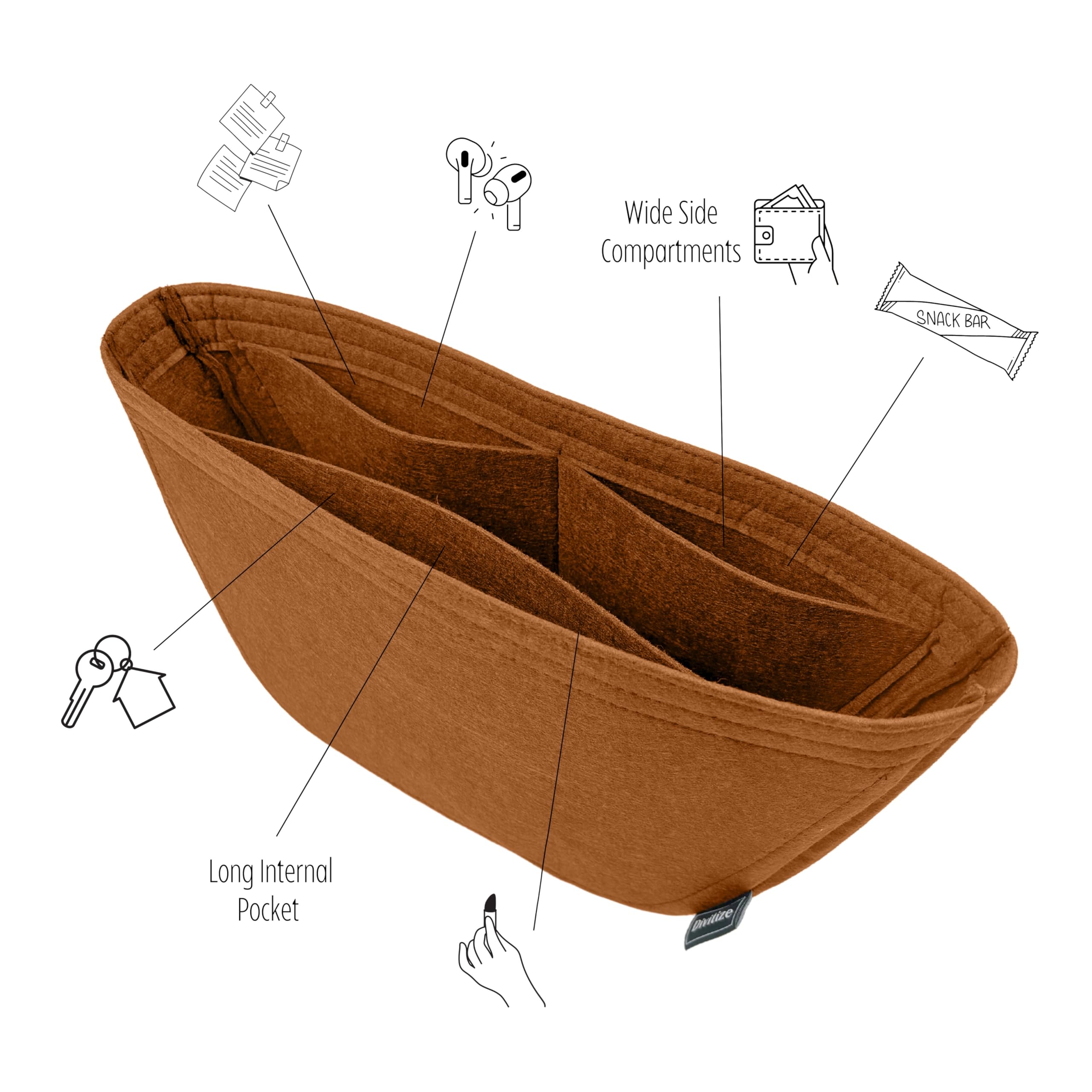 Divitize Purse Organizer compatible with Crescent Bag