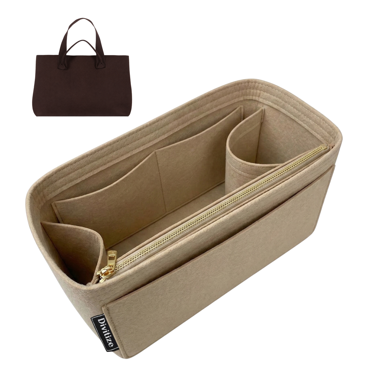 Divitize Curves Tote felt organizer Beige#Color_Beige