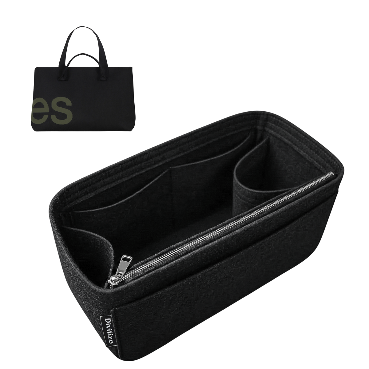 Divitize Curves Tote felt organizer Black#Color_Black