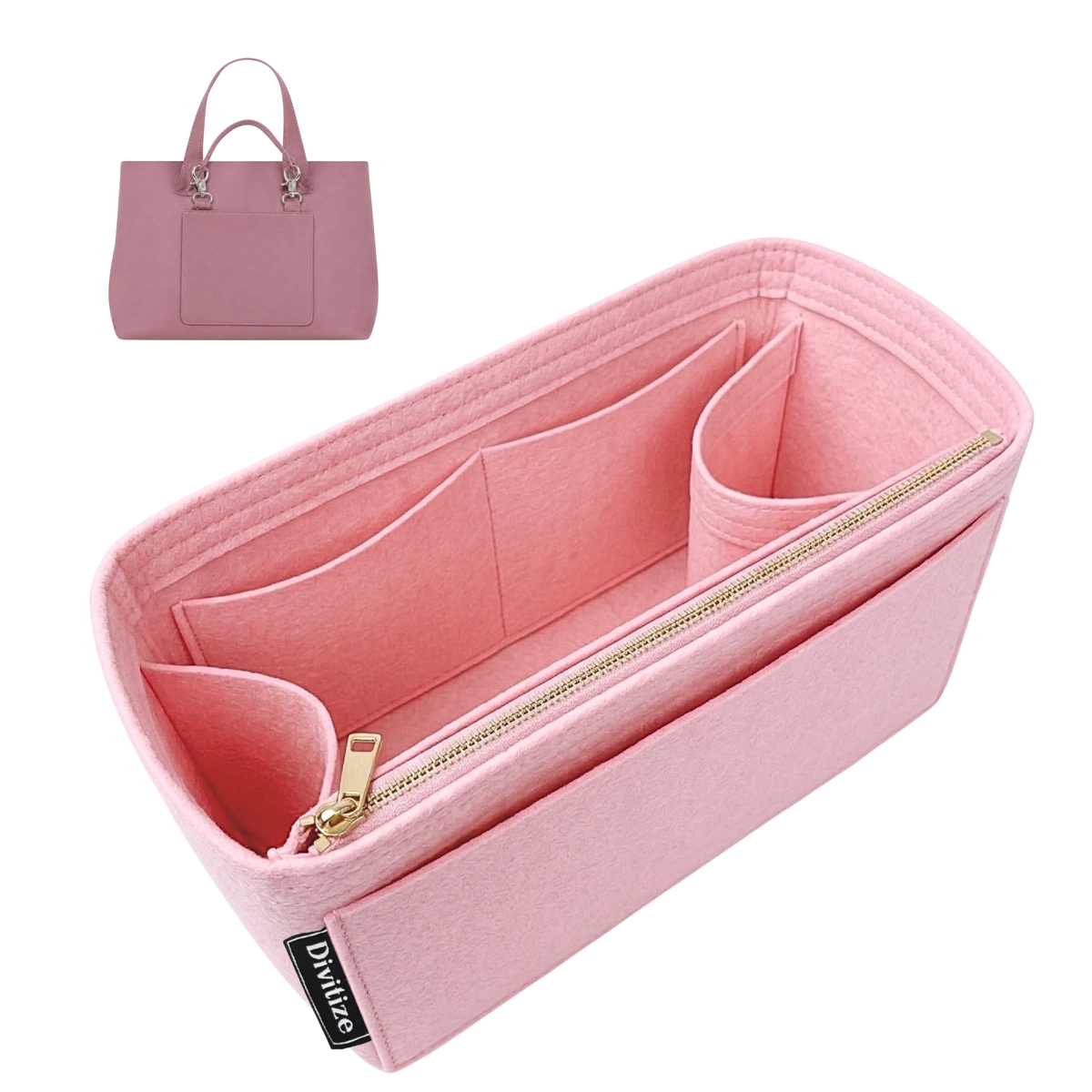 Divitize Curves Tote felt organizer Bubblegum#Color_Bubblegum