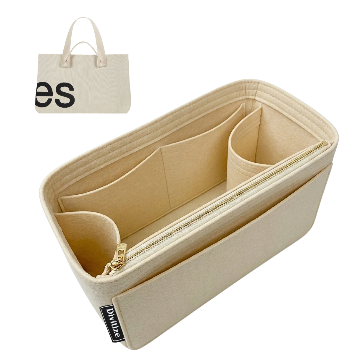 Divitize Curves Tote felt organizer Cream#Color_Cream