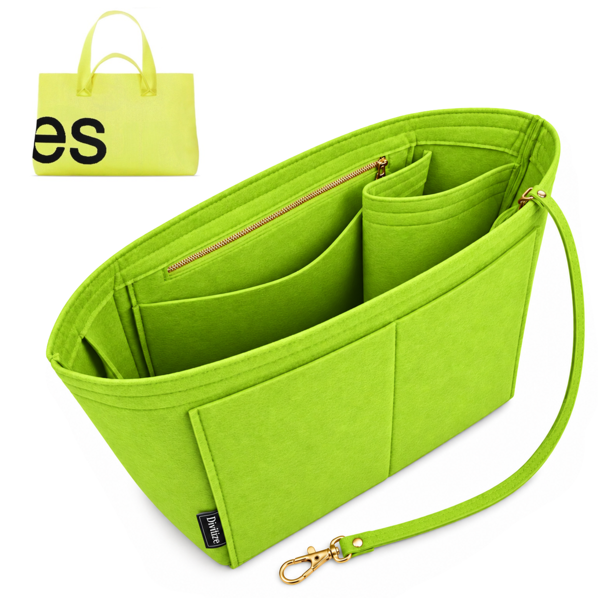 Divitize Curves Tote felt organizer Lime#Color_Lime