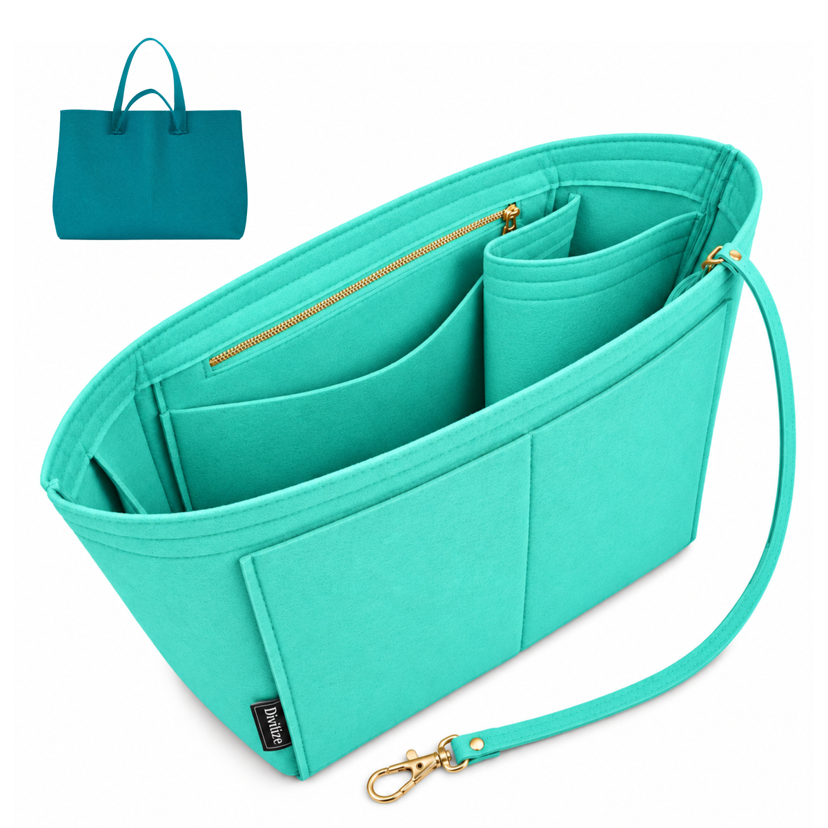 Divitize Curves Tote felt organizer Mint#Color_Mint