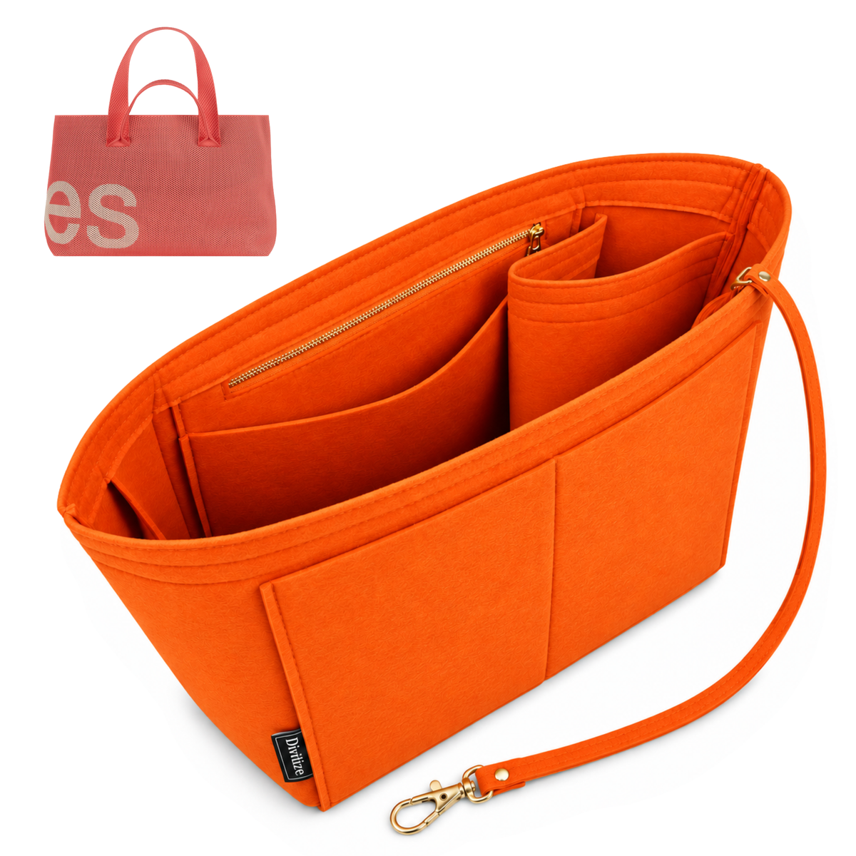 Divitize Curves Tote felt organizer Orange#Color_Orange