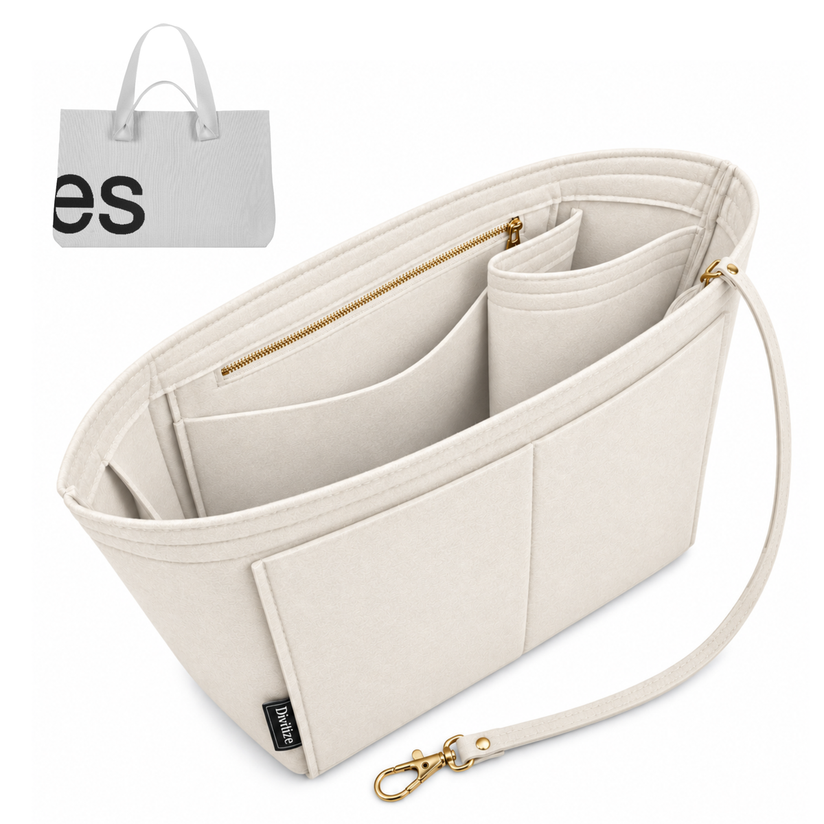 Divitize Curves Tote felt organizer White#Color_White