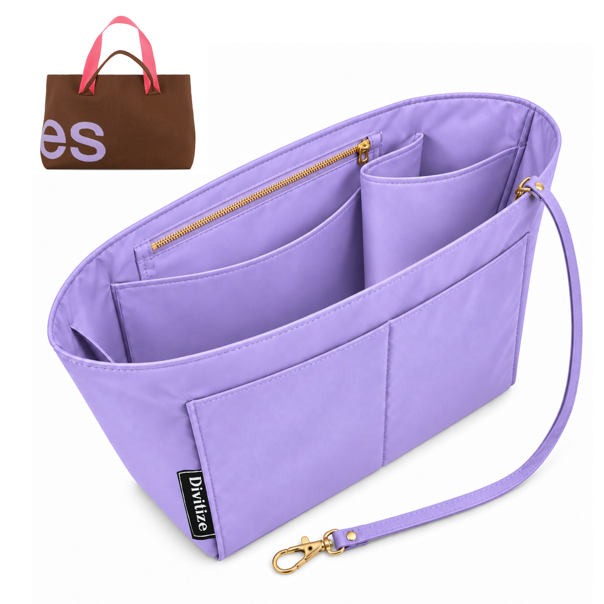 Divitize Curves Tote nylon organizer Lilac#Color_Lilac