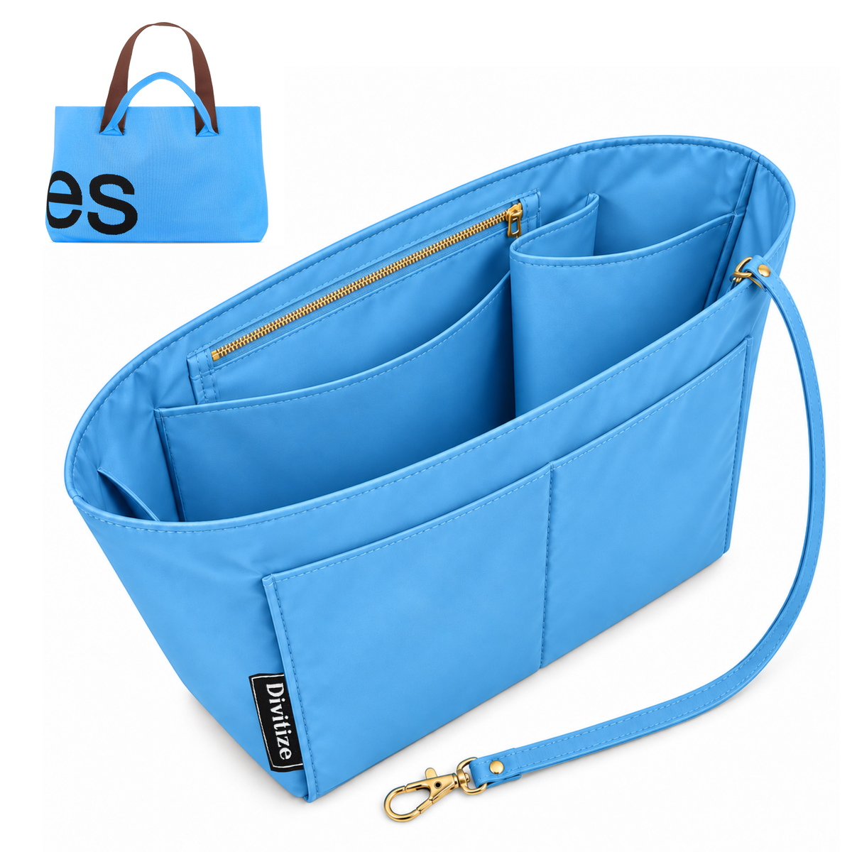 Divitize Curves Tote nylon organizer Sky Blue#Color_Sky Blue