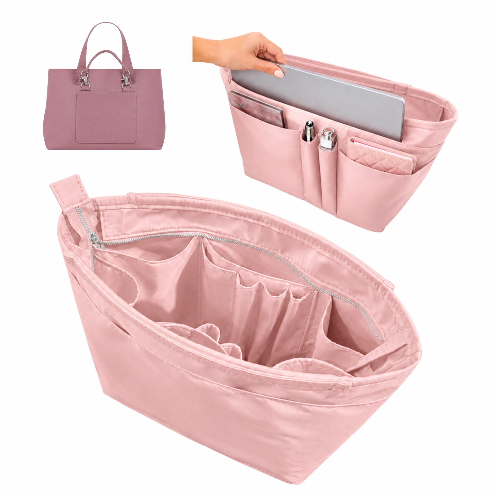 Divitize Curves Tote nylon organizer Bubblegum#Color_Bubblegum