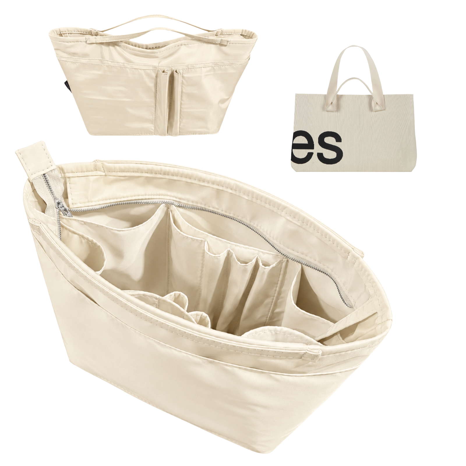 Divitize Curves Tote nylon organizer Cream#Color_Cream