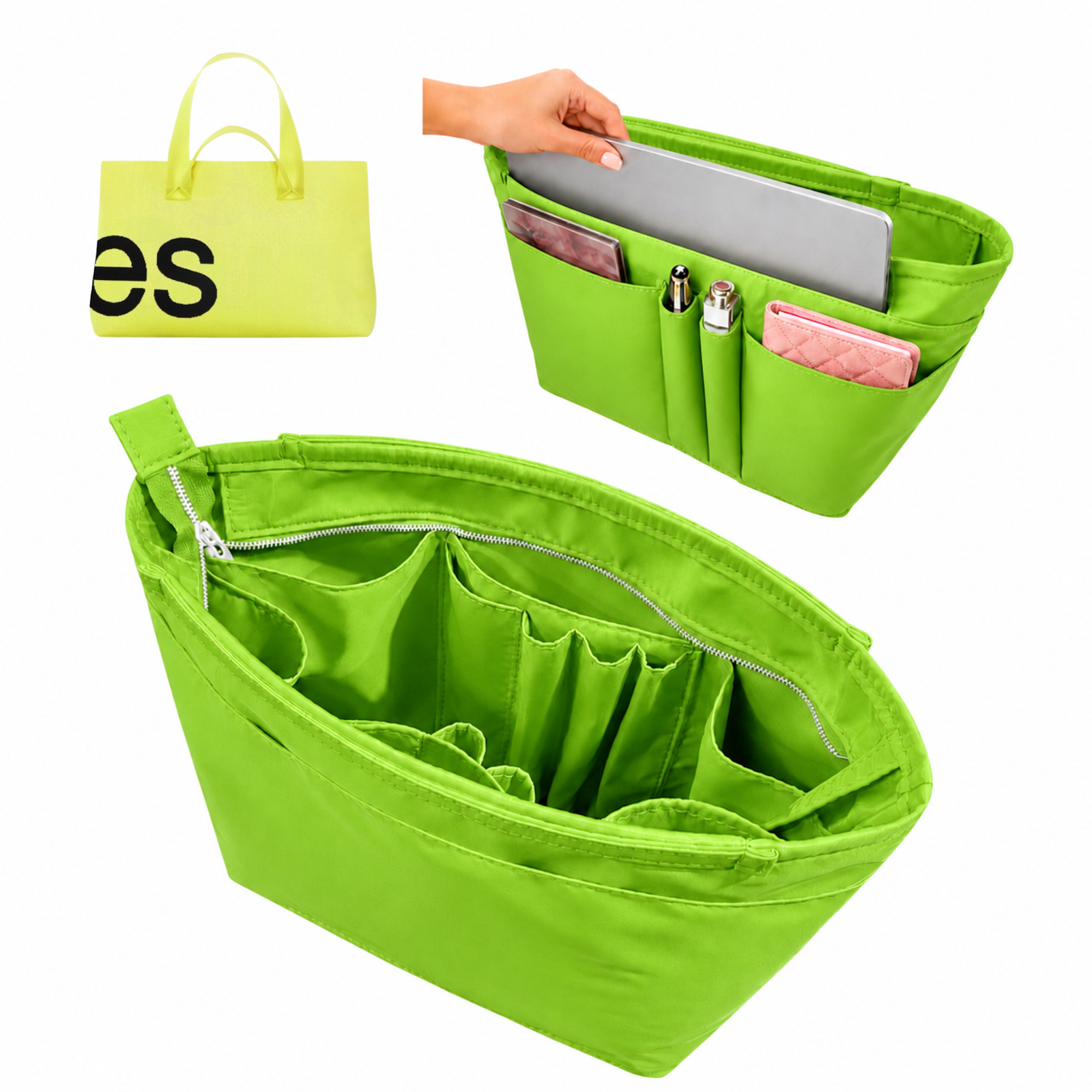 Divitize Curves Tote nylon organizer Lime#Color_Lime