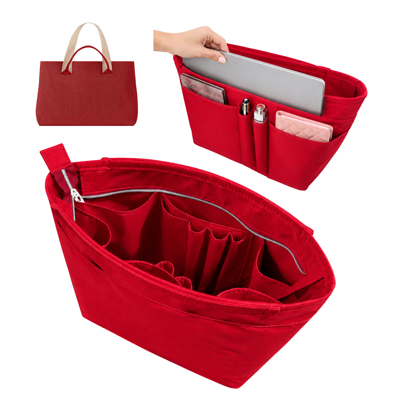 Divitize Curves Tote nylon organizer Red#Color_Red