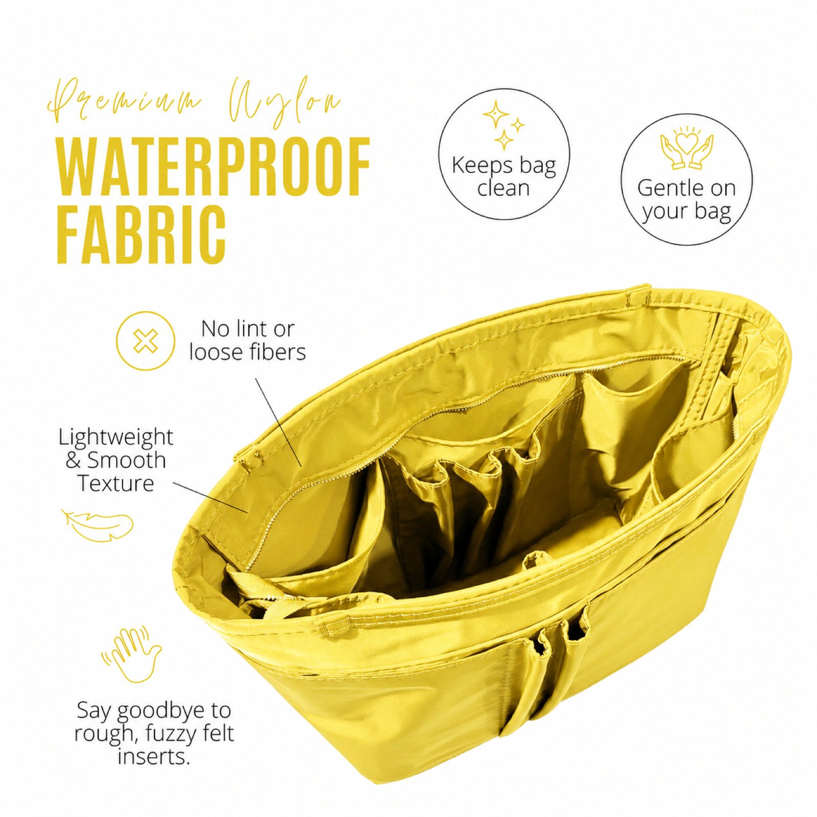 Divitize Curves Tote nylon organizer Yellow feature image 2#Color_Yellow