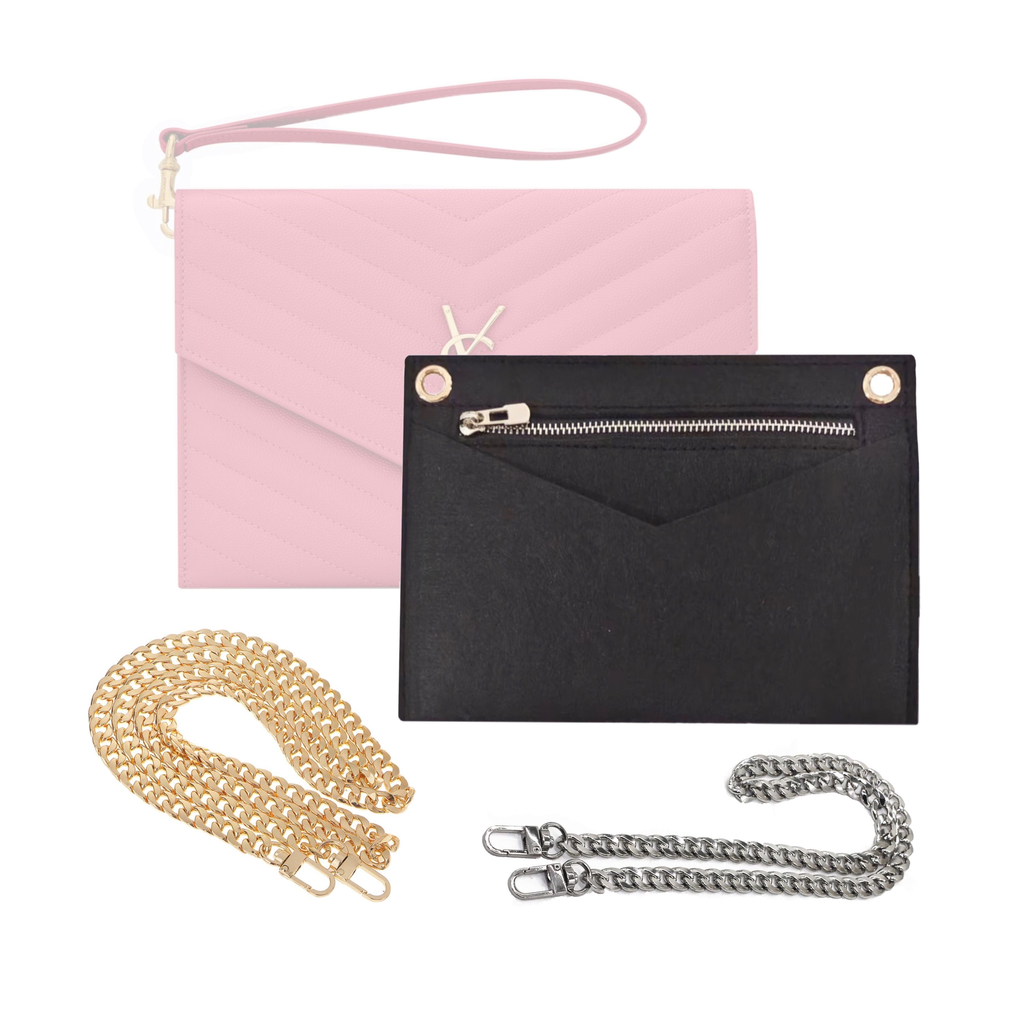 Divitize® Umrüstsatz für Monogramm-Clutch (mit Gold- oder Silberkette)