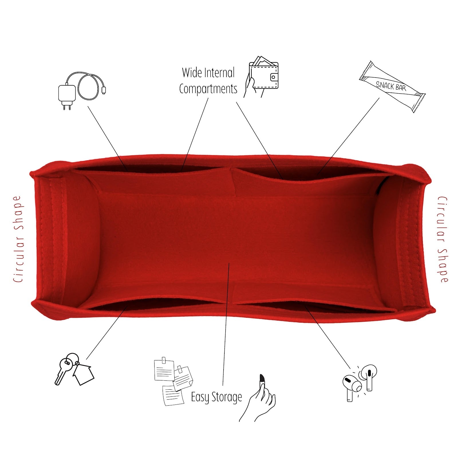 Divitize Purse Organizer compatible with Bowling Bag