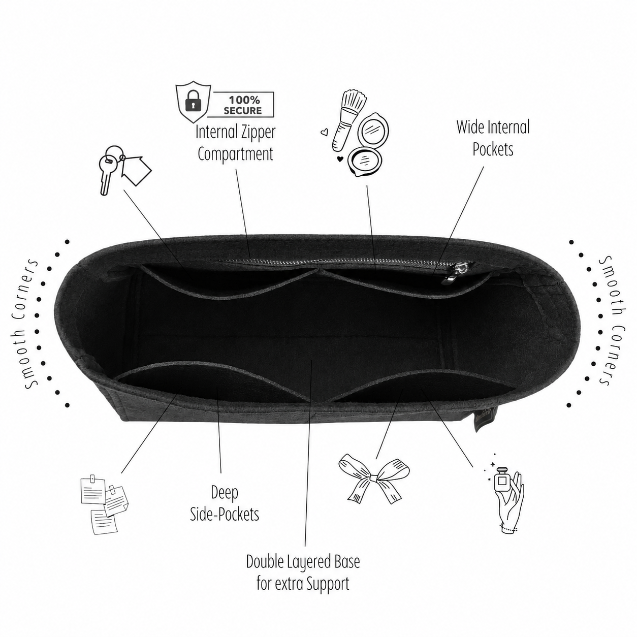 Divitize Purse Organizer compatible with Maxi Flap Bag