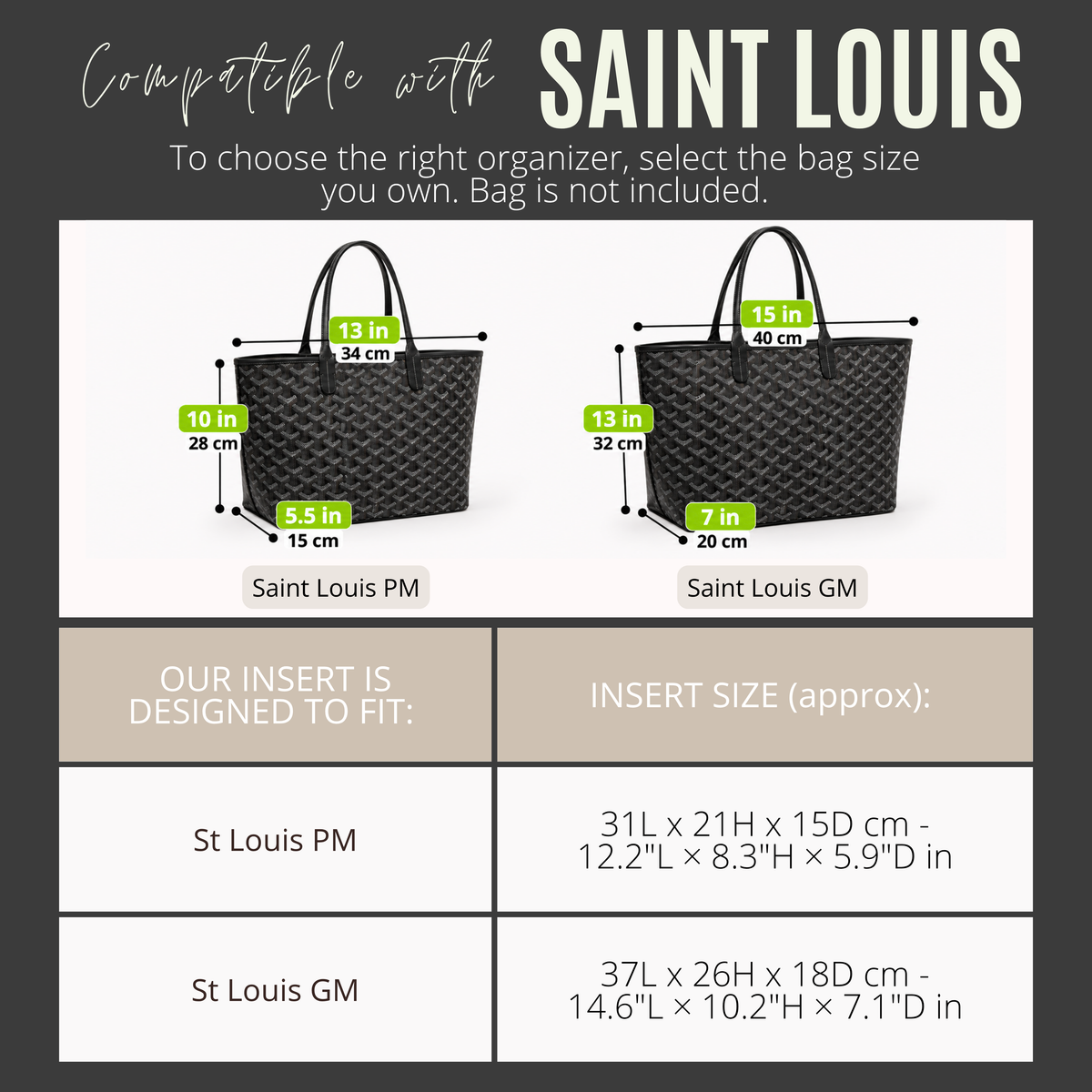 Divitize Premium Organizer compatible with St Louis Tote