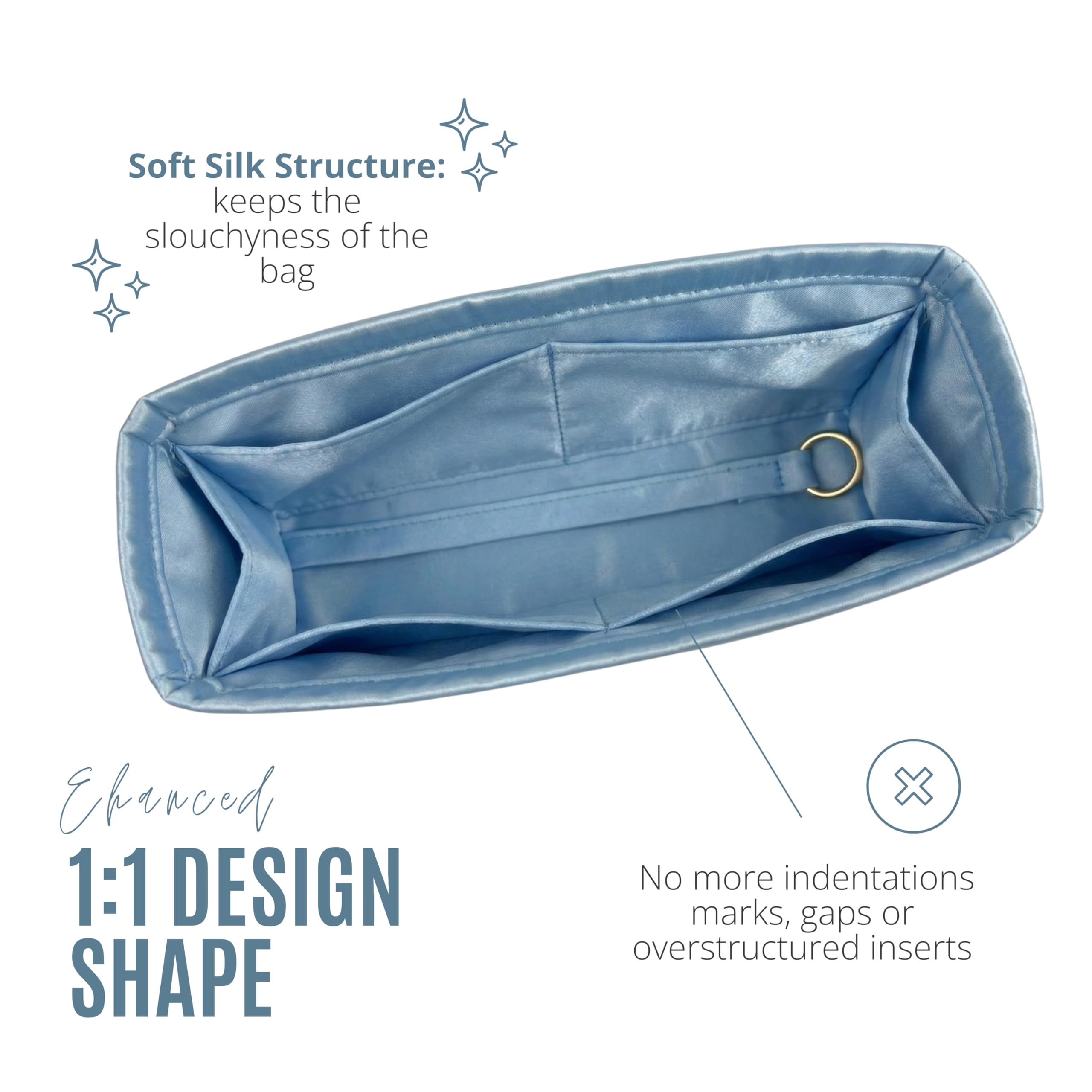 Divitize Luxe Silk Purse Organizer compatible with Maxi Flap Bag