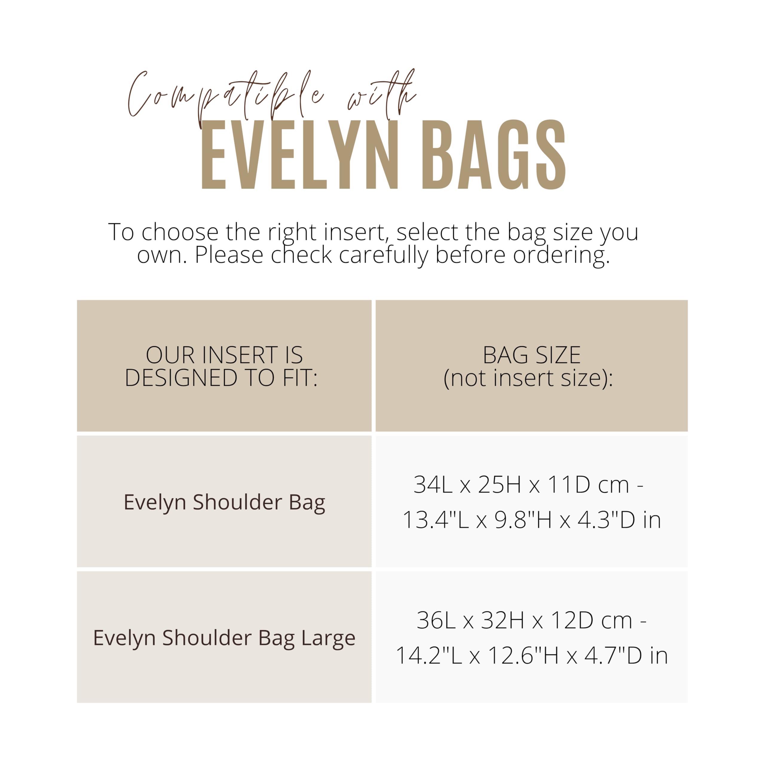 Divitize Premium Purse Organizer compatible with Evelyn Bags
