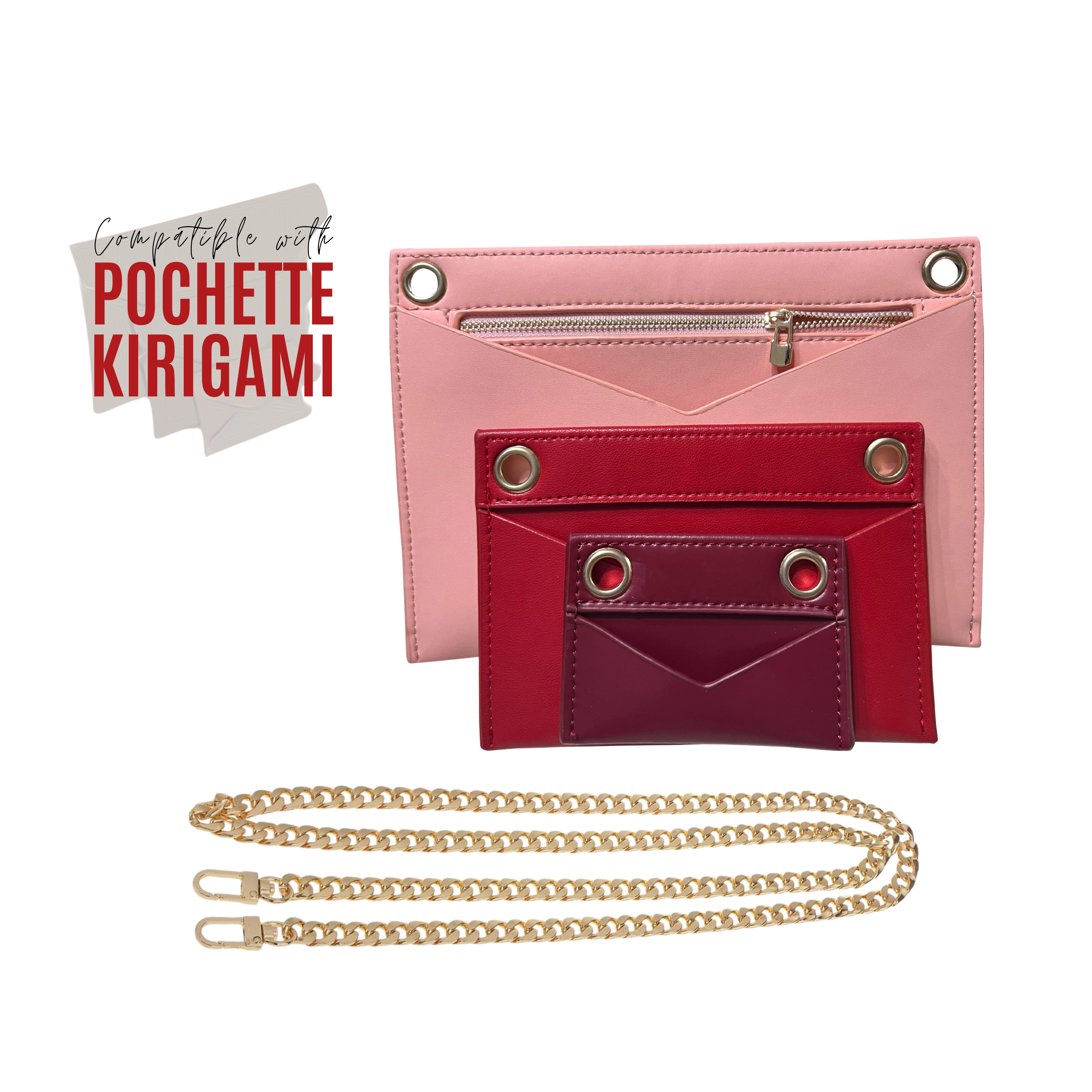 Pochette Kirigami Leather Conversion Kit with Side Clips & Chain