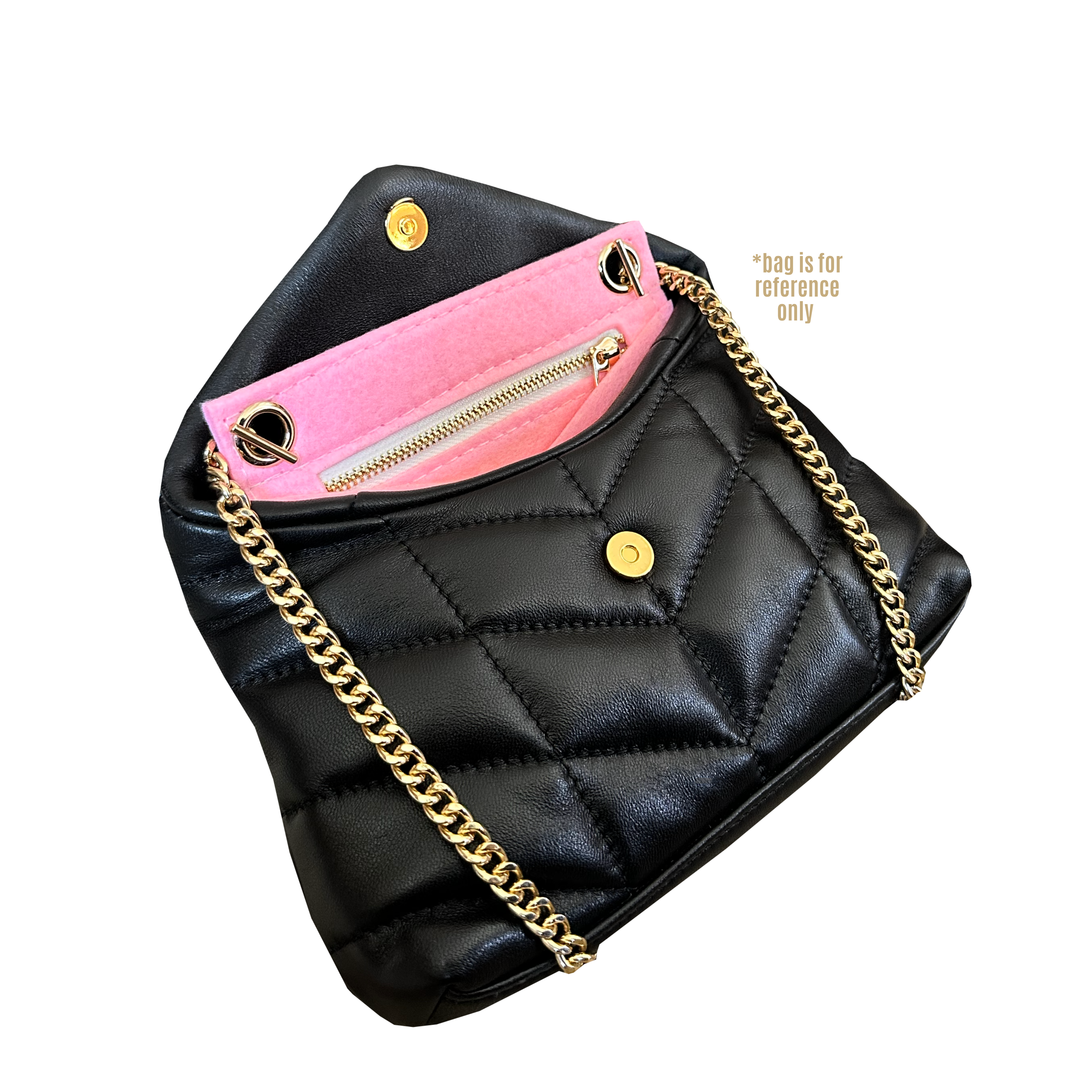 LouLou Puffer Small Pouch Conversion Kit with Round Clips & Chain