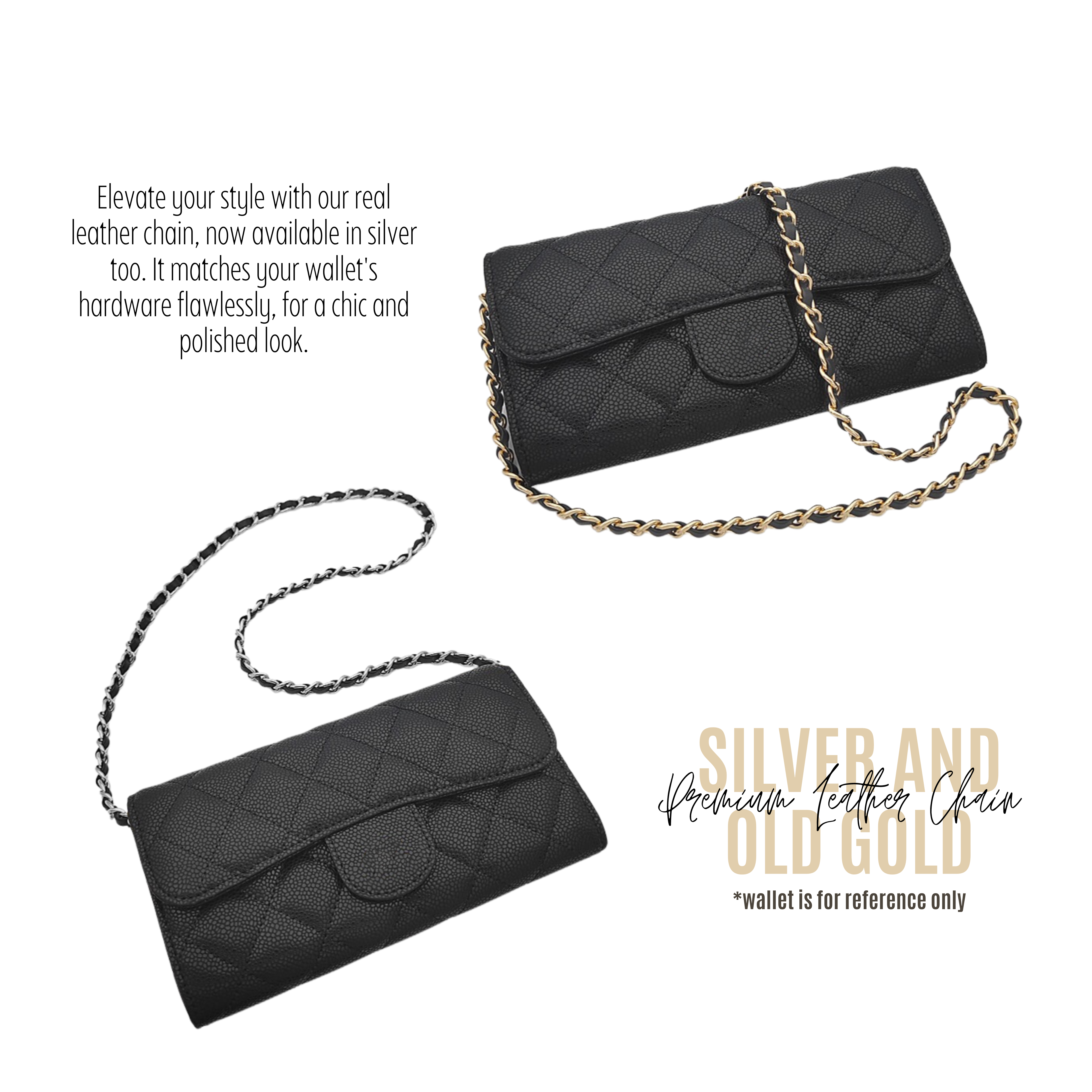 Divitize® Conversion Kit für Classic Flap Wallet (mit Gold- oder Silberkette)