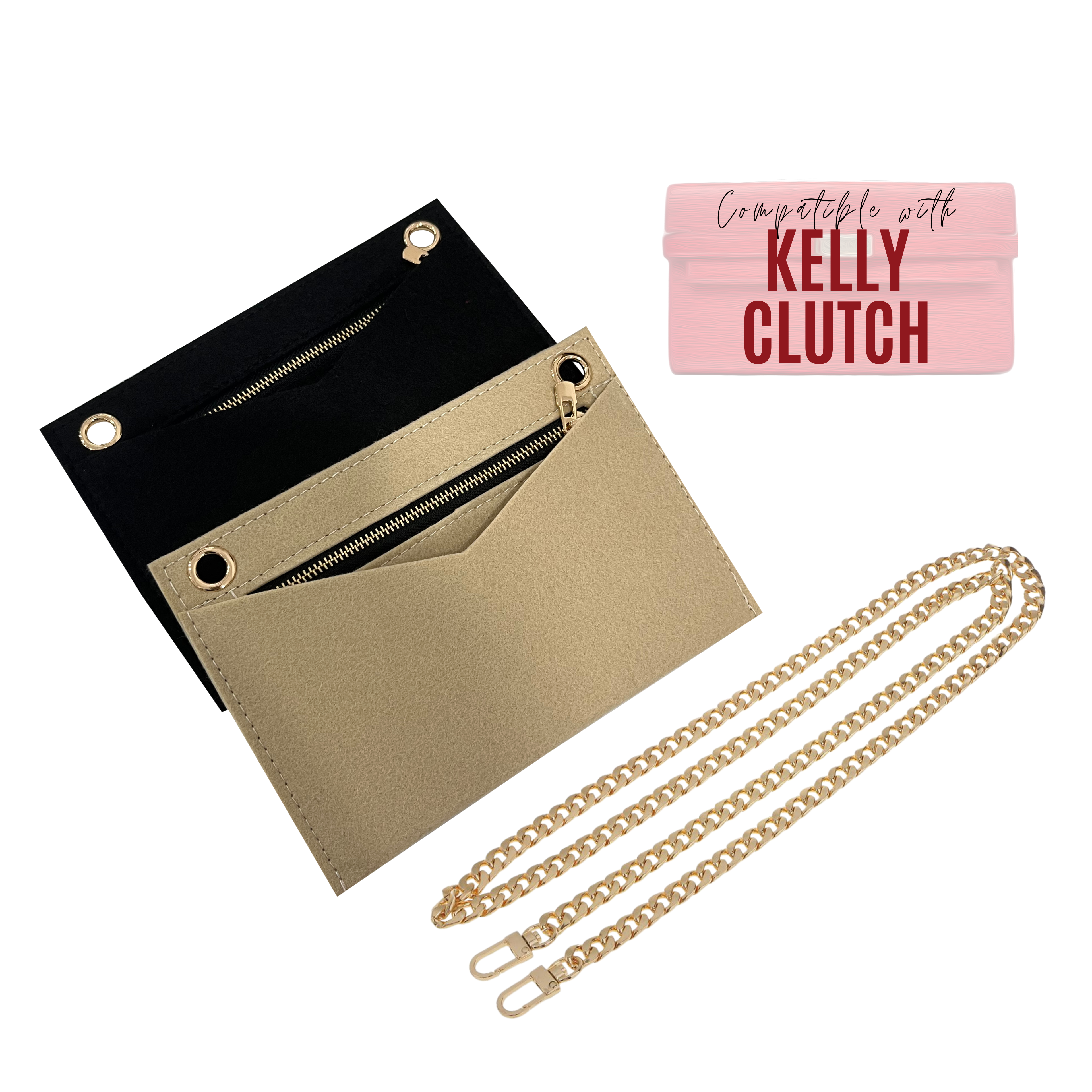 Divitize® Umbausatz für Kelly Clutch (mit Gold- oder Silberkette)