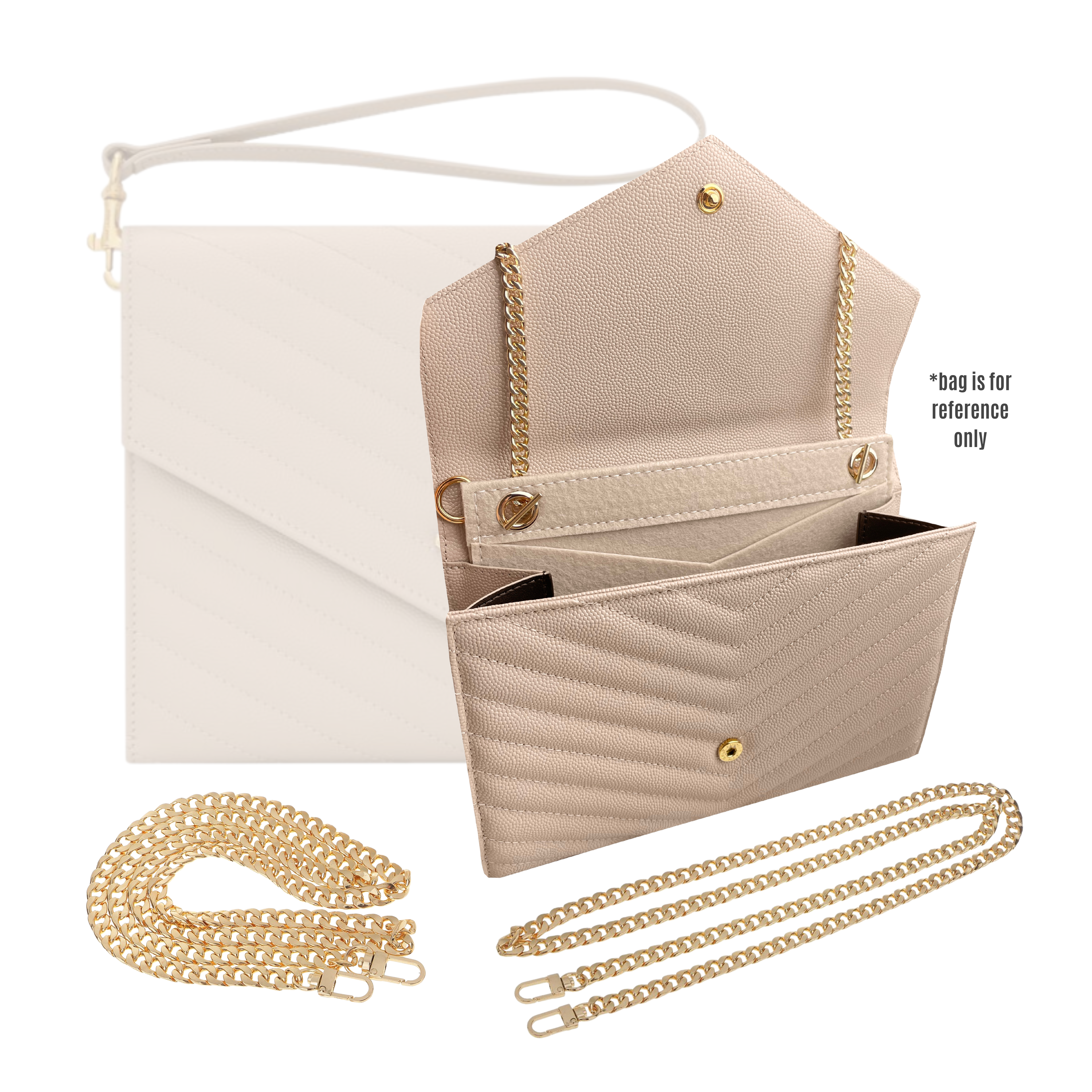 Divitize® Umrüstsatz für Monogramm-Clutch (mit Gold- oder Silberkette)