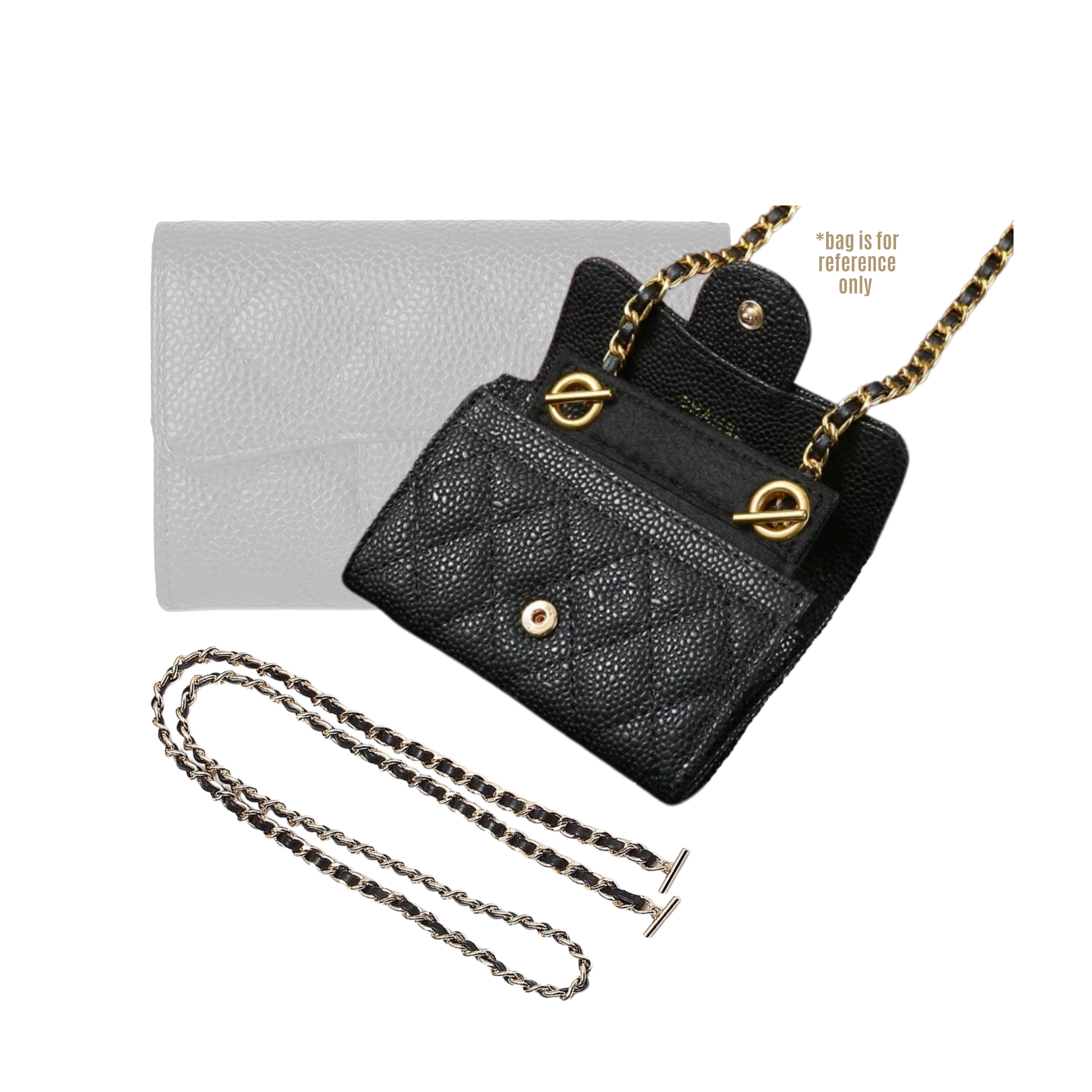 Divitize® Conversion Kit for Classic Small Flap Wallet (with gold or silver chain)