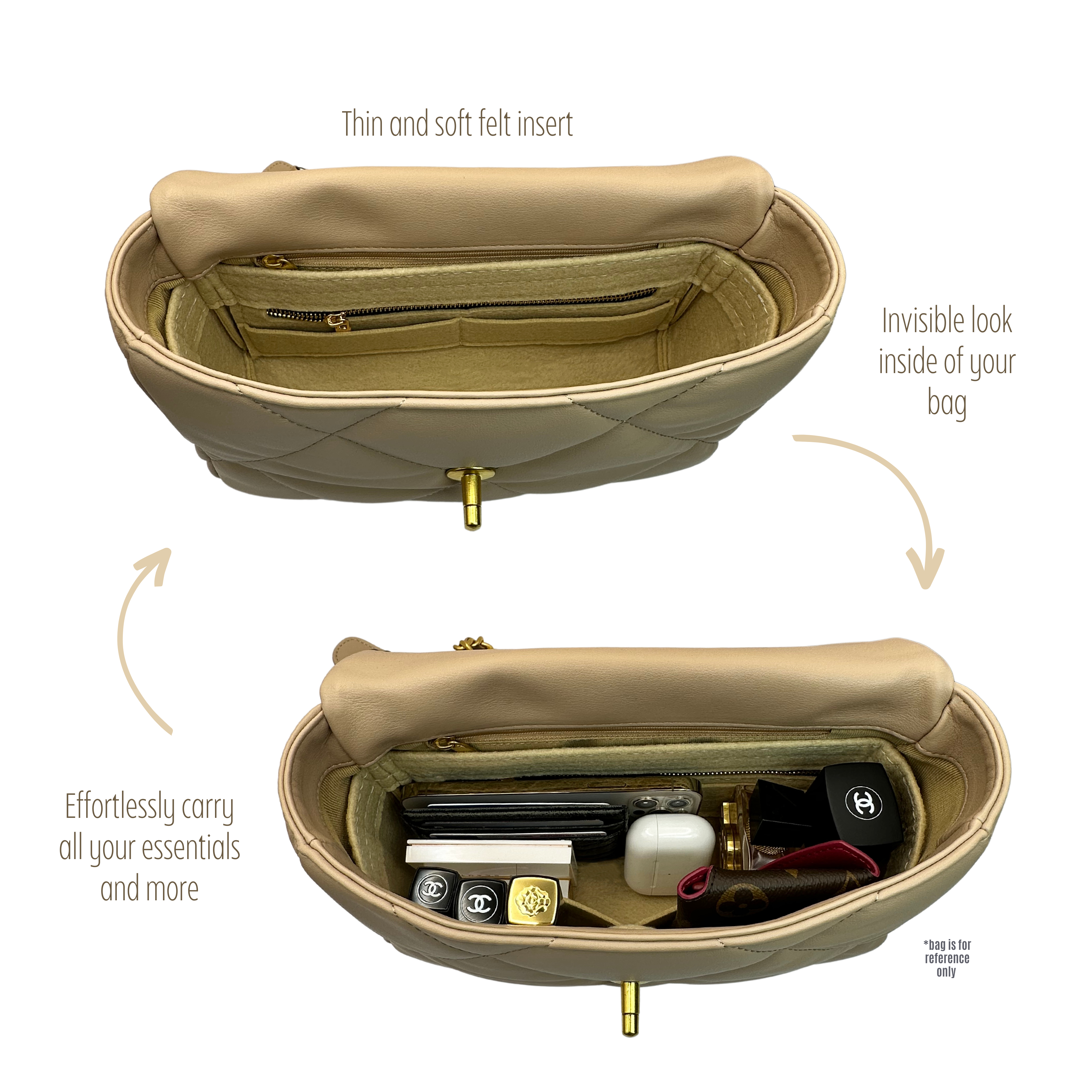 Divitize Premium Organizer compatible with CC 19 Flap Bag