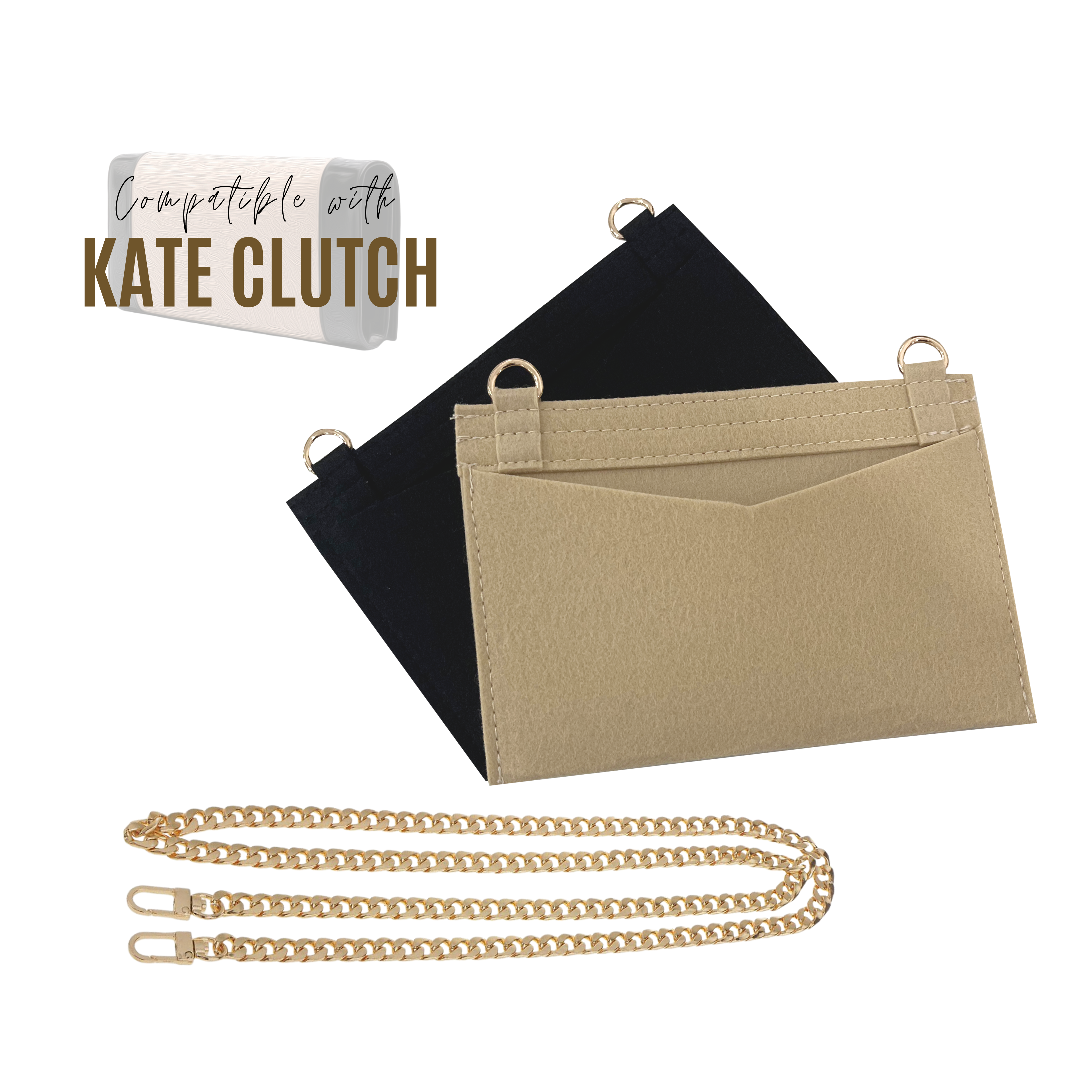 Divitize® Conversion Kit für Kate Clutch (mit Gold- oder Silberkette)