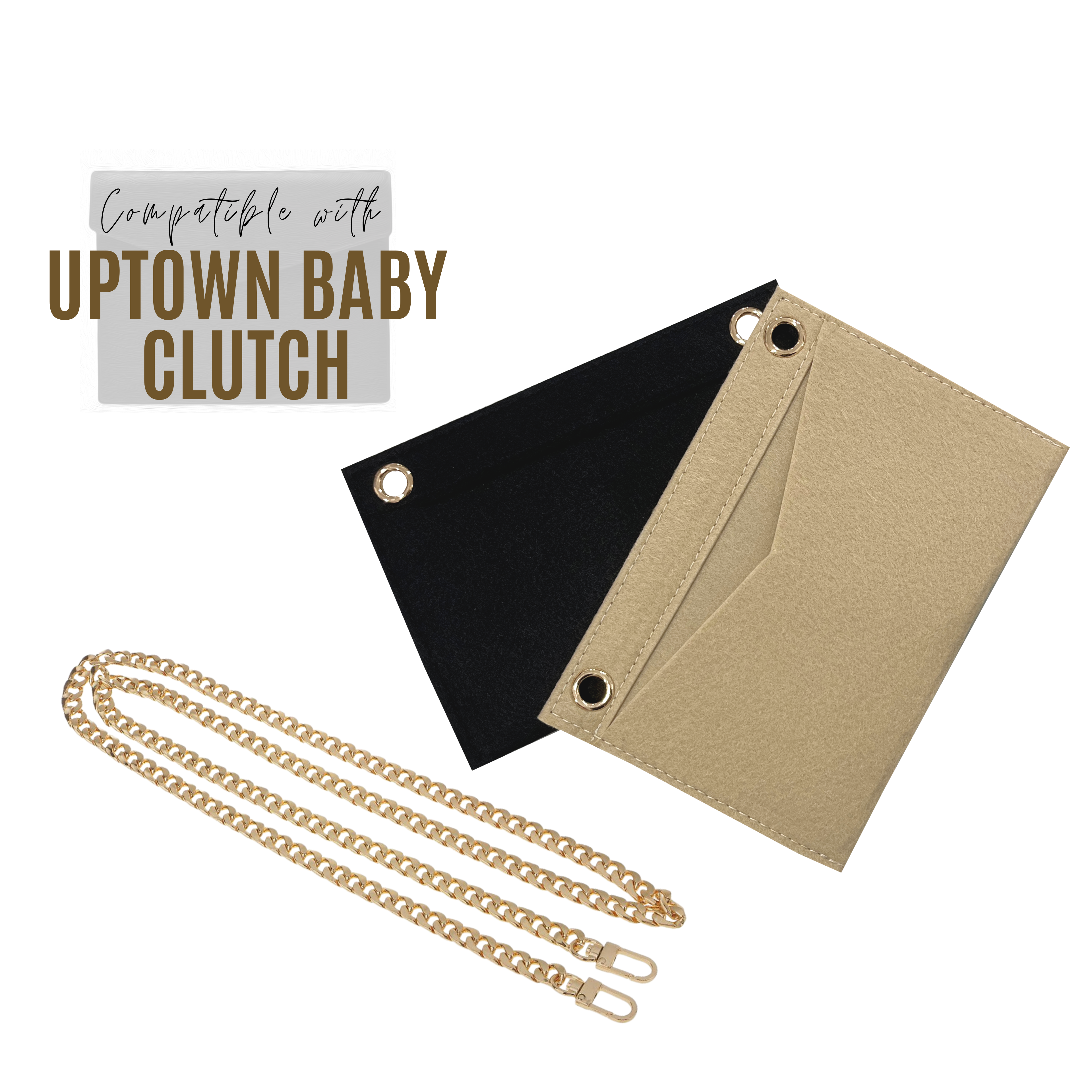 Divitize® Umbausatz für Uptown Baby Clutch (mit Gold- oder Silberkette)