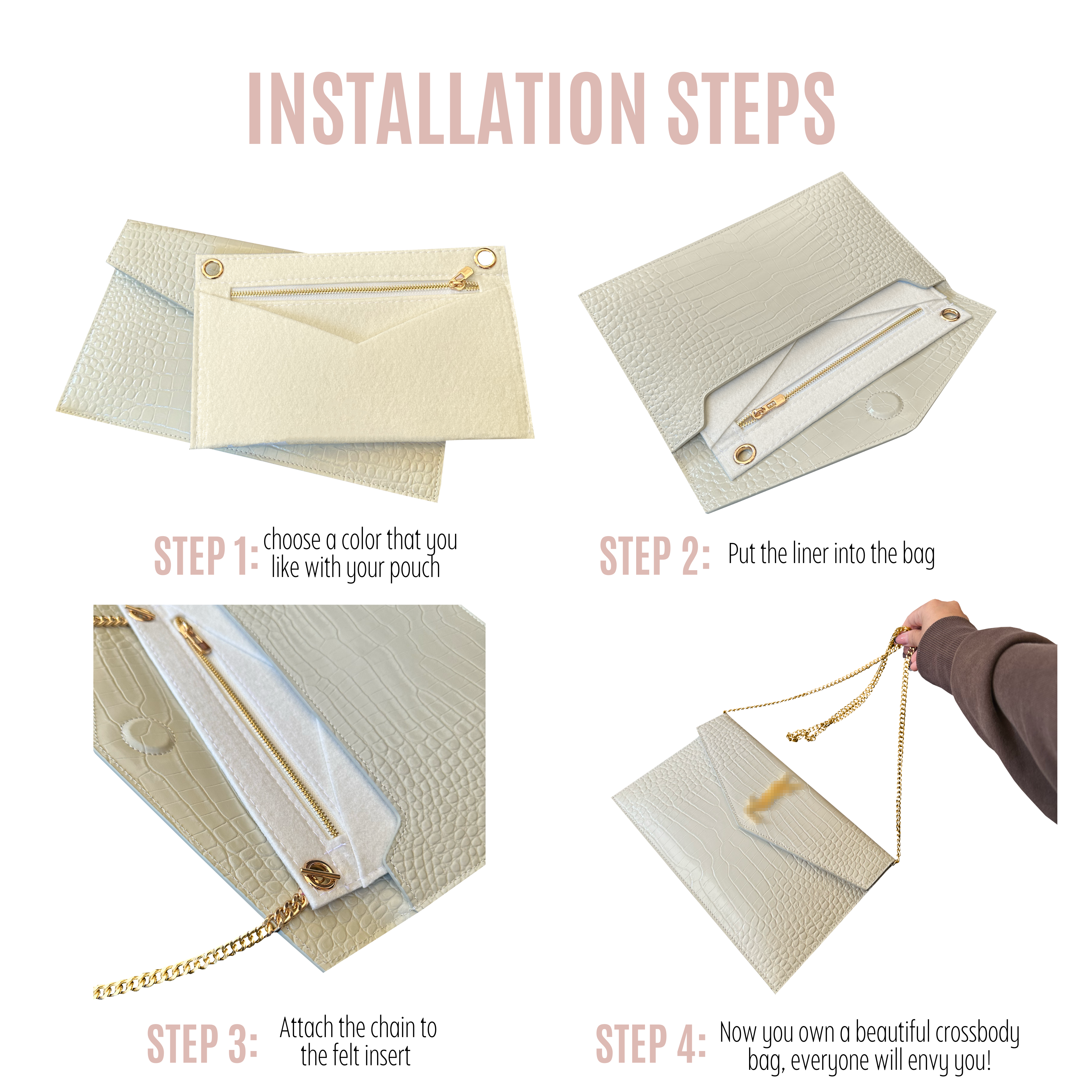 Divitize® Umbausatz für Uptown Clutch (mit Gold- oder Silberkette)