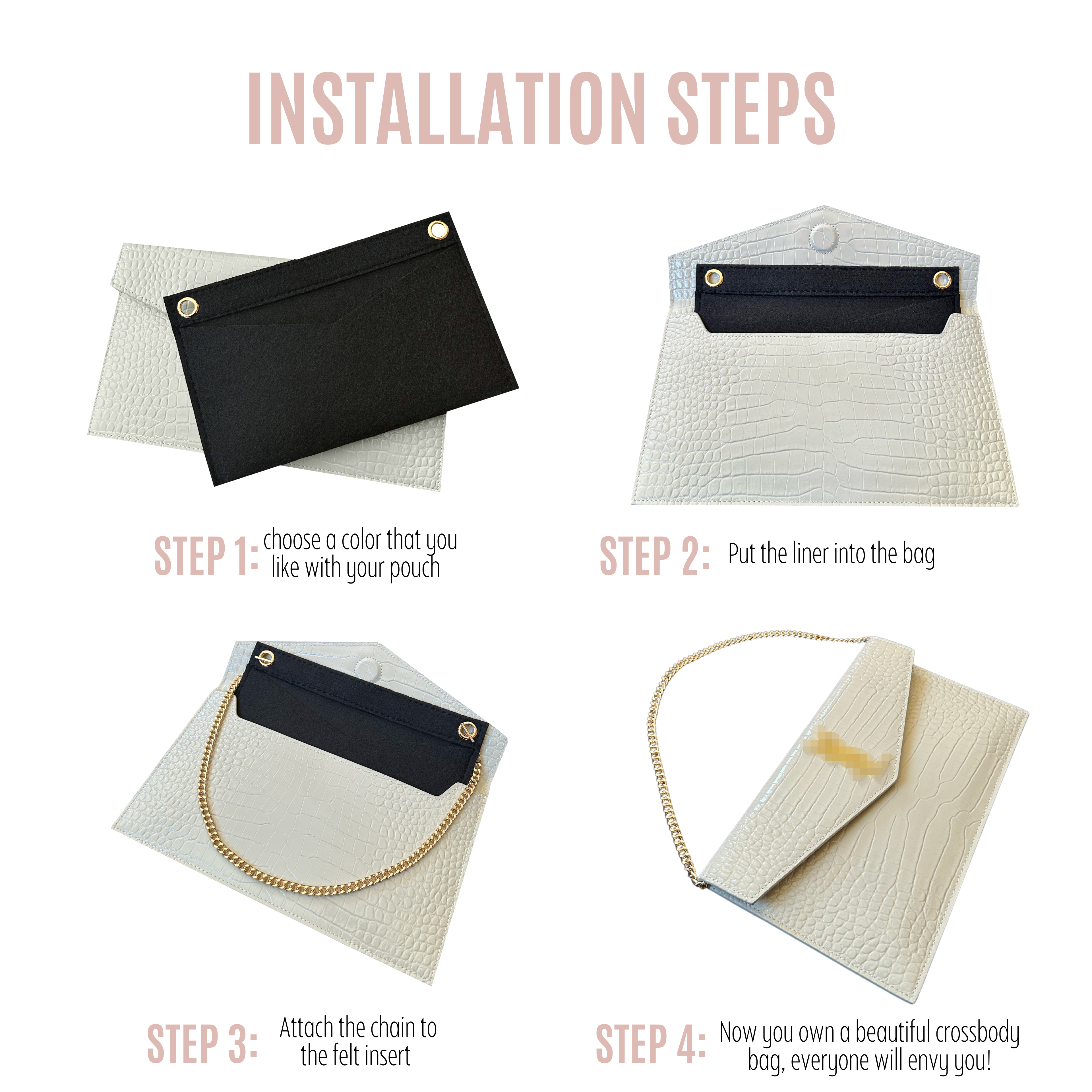 Divitize® Conversion Kit for Uptown Clutch (with gold or silver chain)