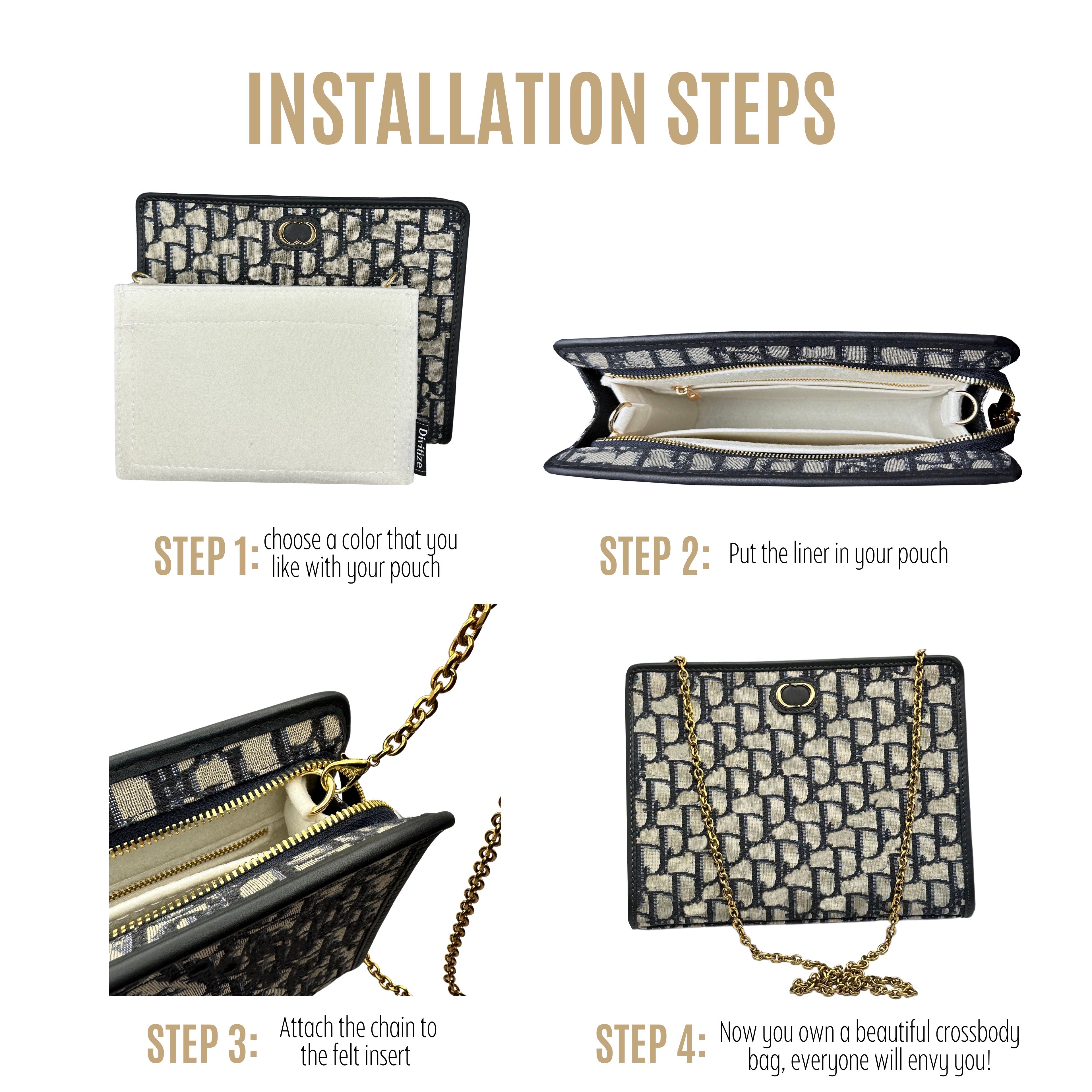 Pochette 30 Montaigne Conversion Kit with Full Coverage, Extended Clips & Chain