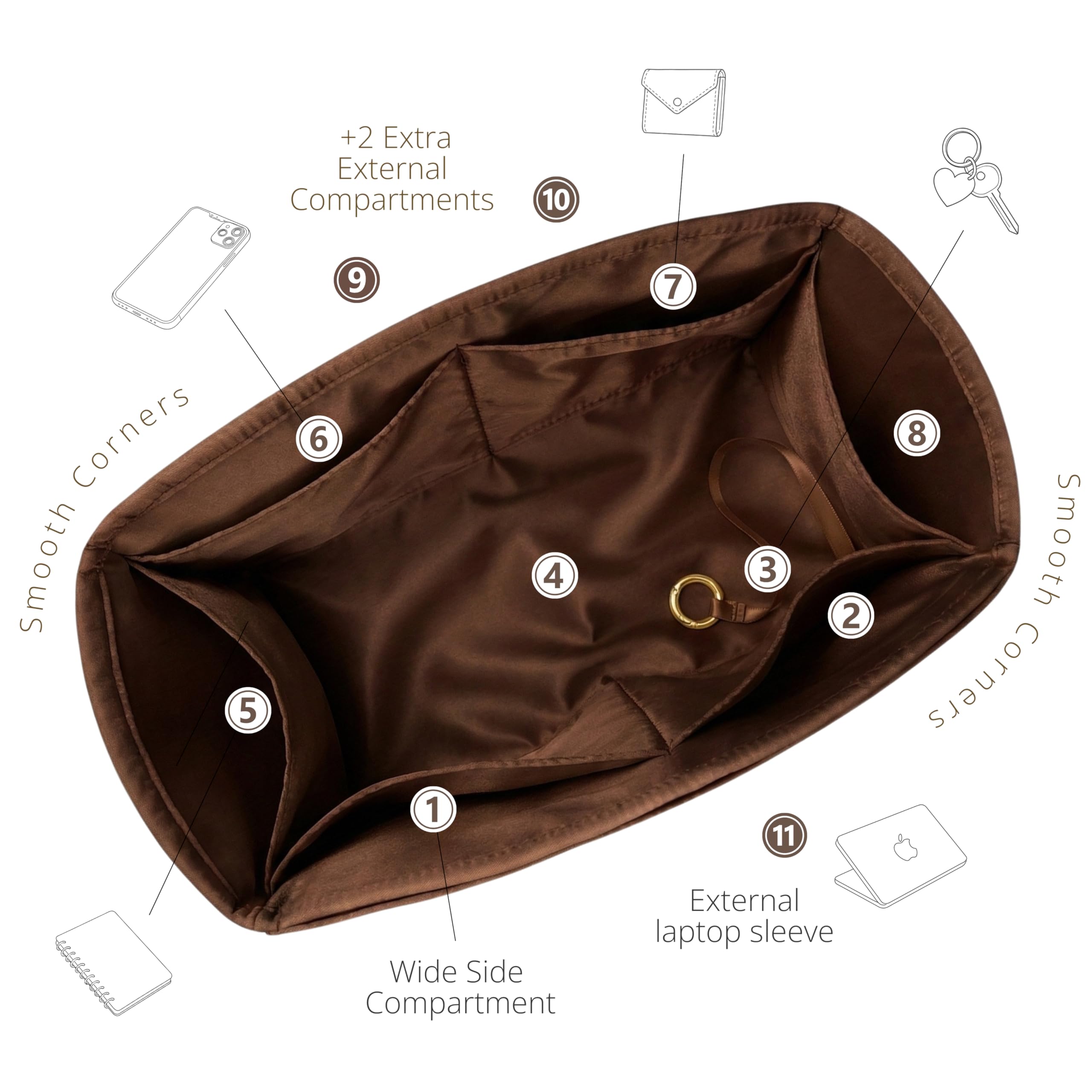 Divitize Luxe Silk Purse Organizer compatible with Marlo Bags