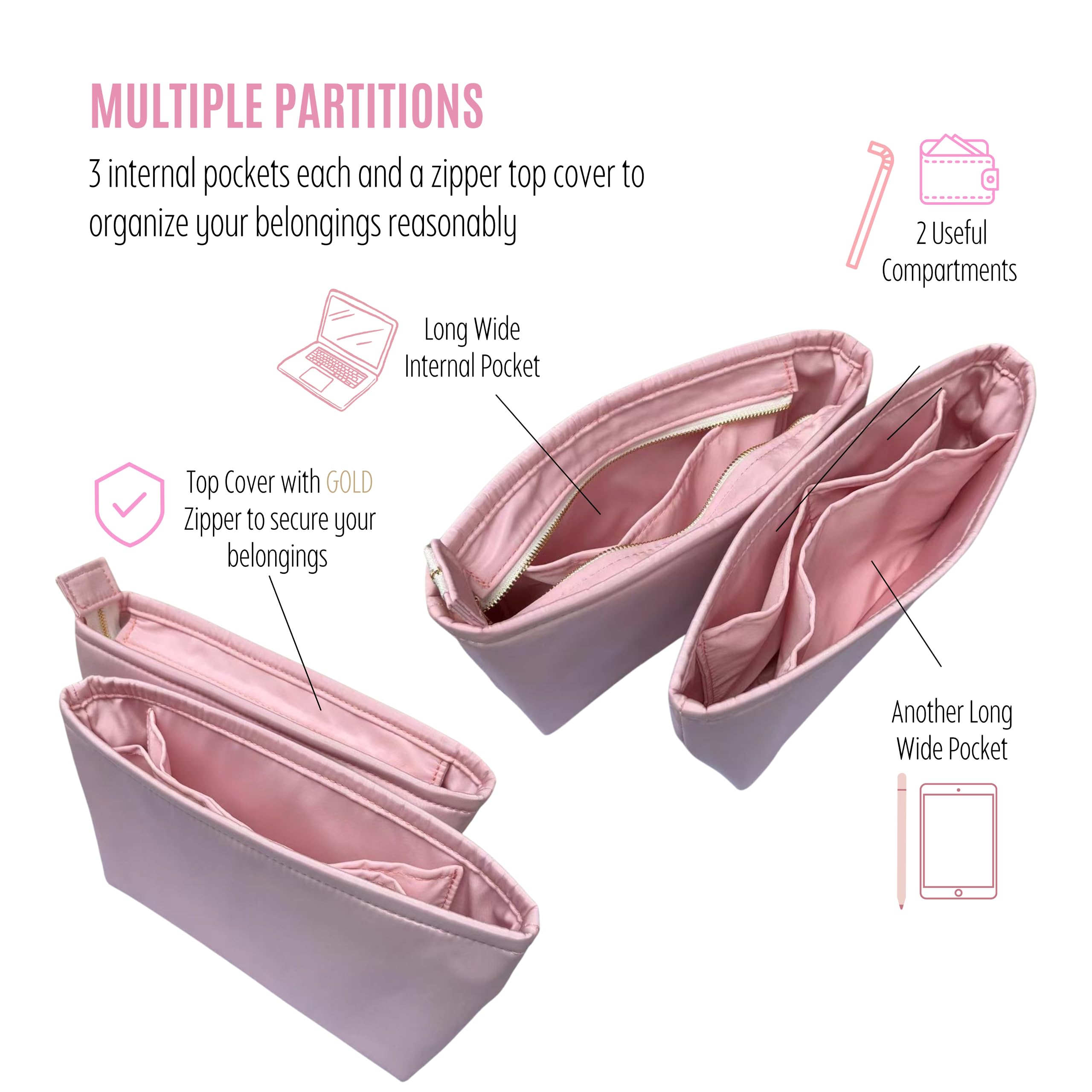 Divitize Luxe Silk Purse Organizer compatible with Shopping Bag