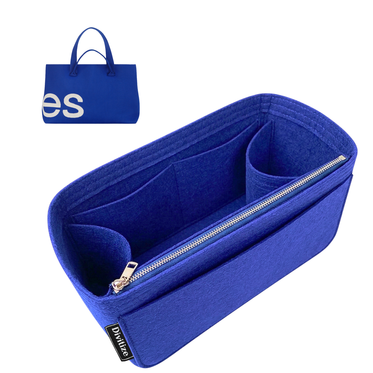 Divitize Curves Tote felt organizer Azure Blue#Color_Azure Blue